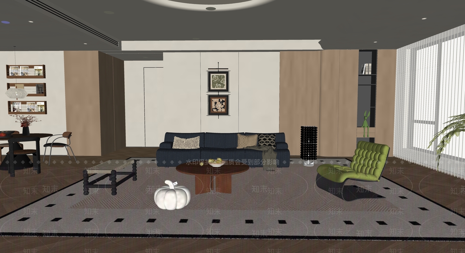 中古客餐厅SU模型下载【ID:1202644800】