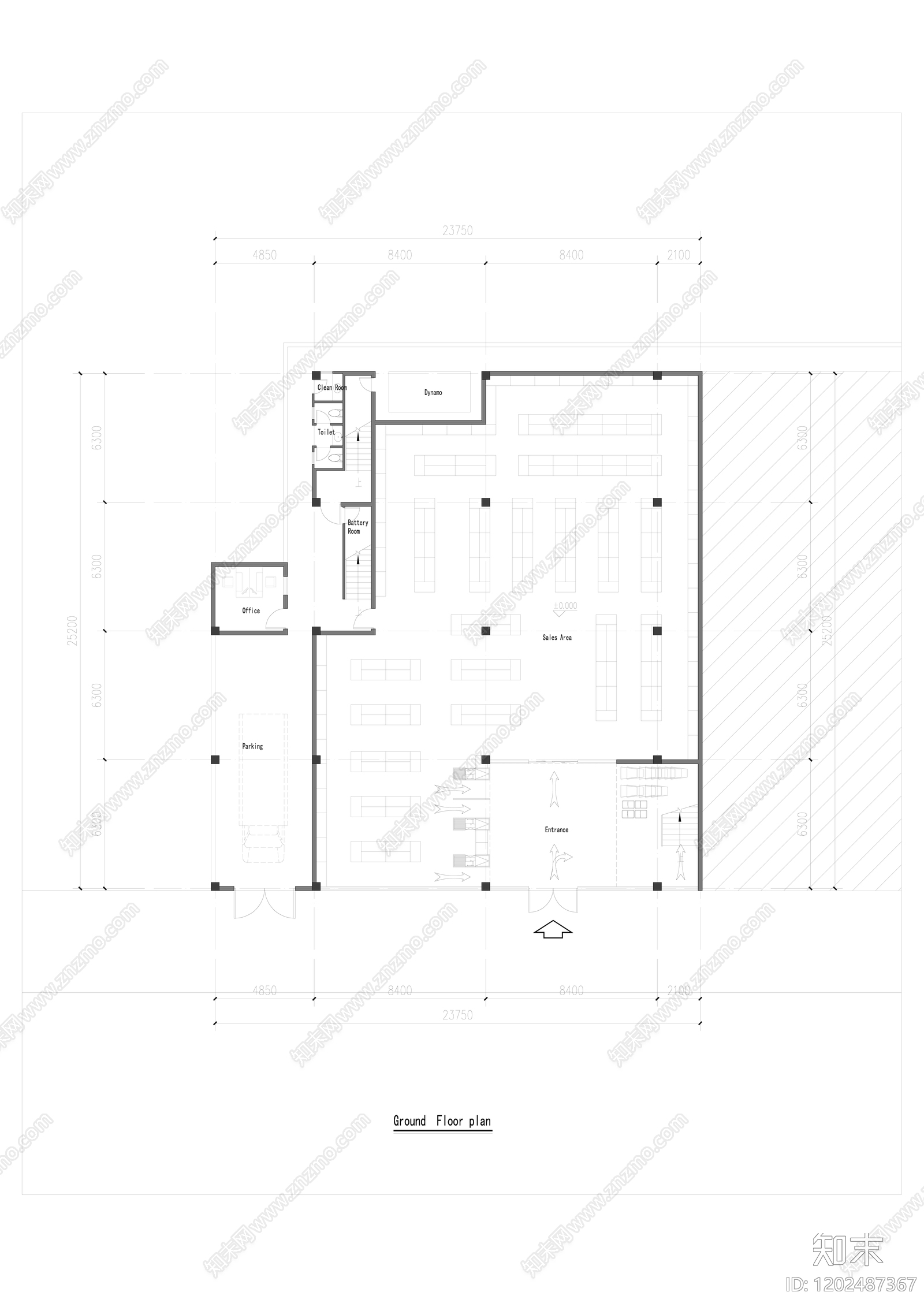 现代商业平面图施工图下载【ID:1202487367】