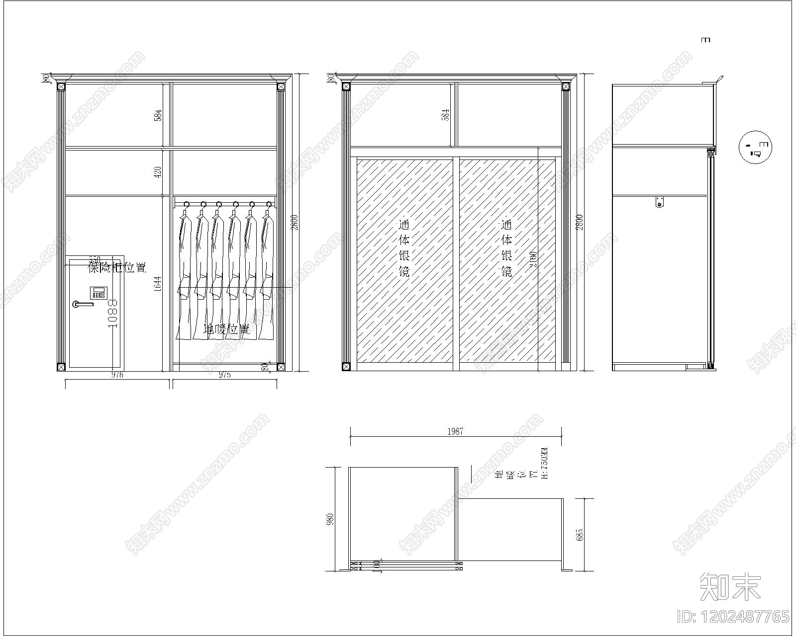 现代极简五金管件cad施工图下载【ID:1202487765】