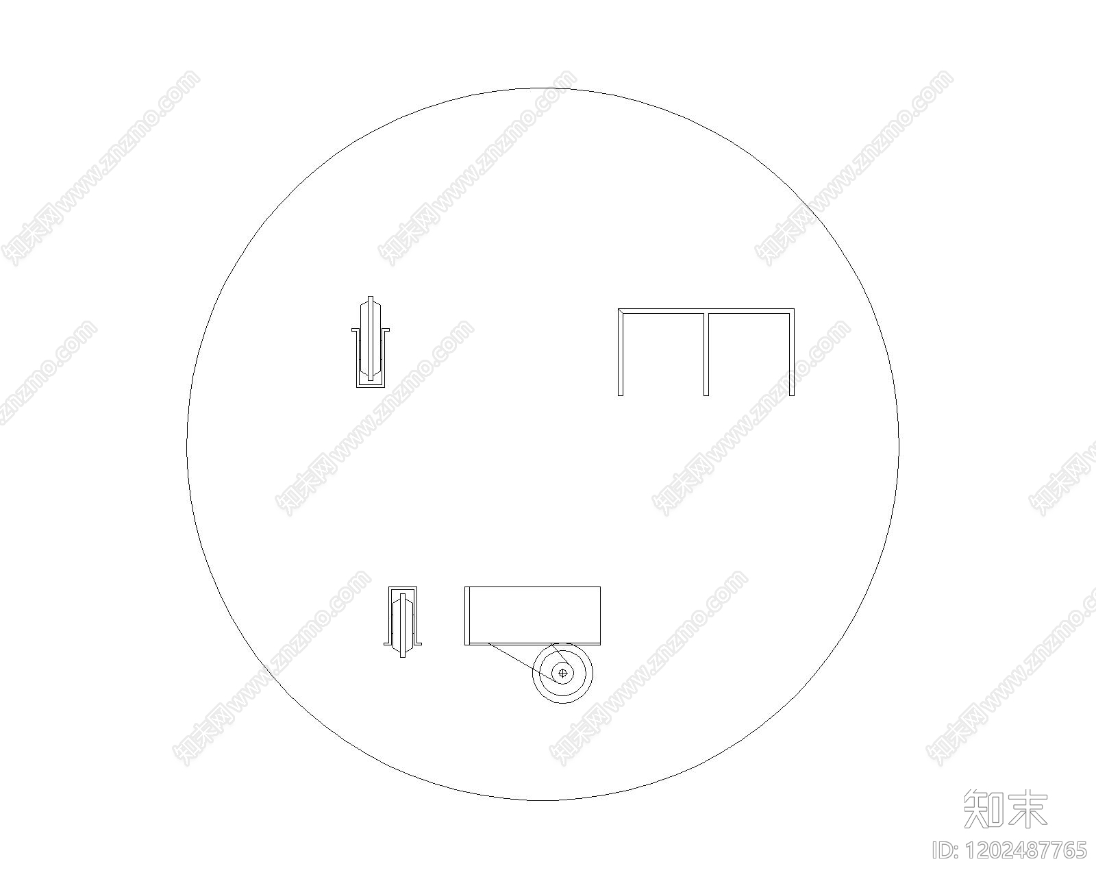 现代极简五金管件cad施工图下载【ID:1202487765】