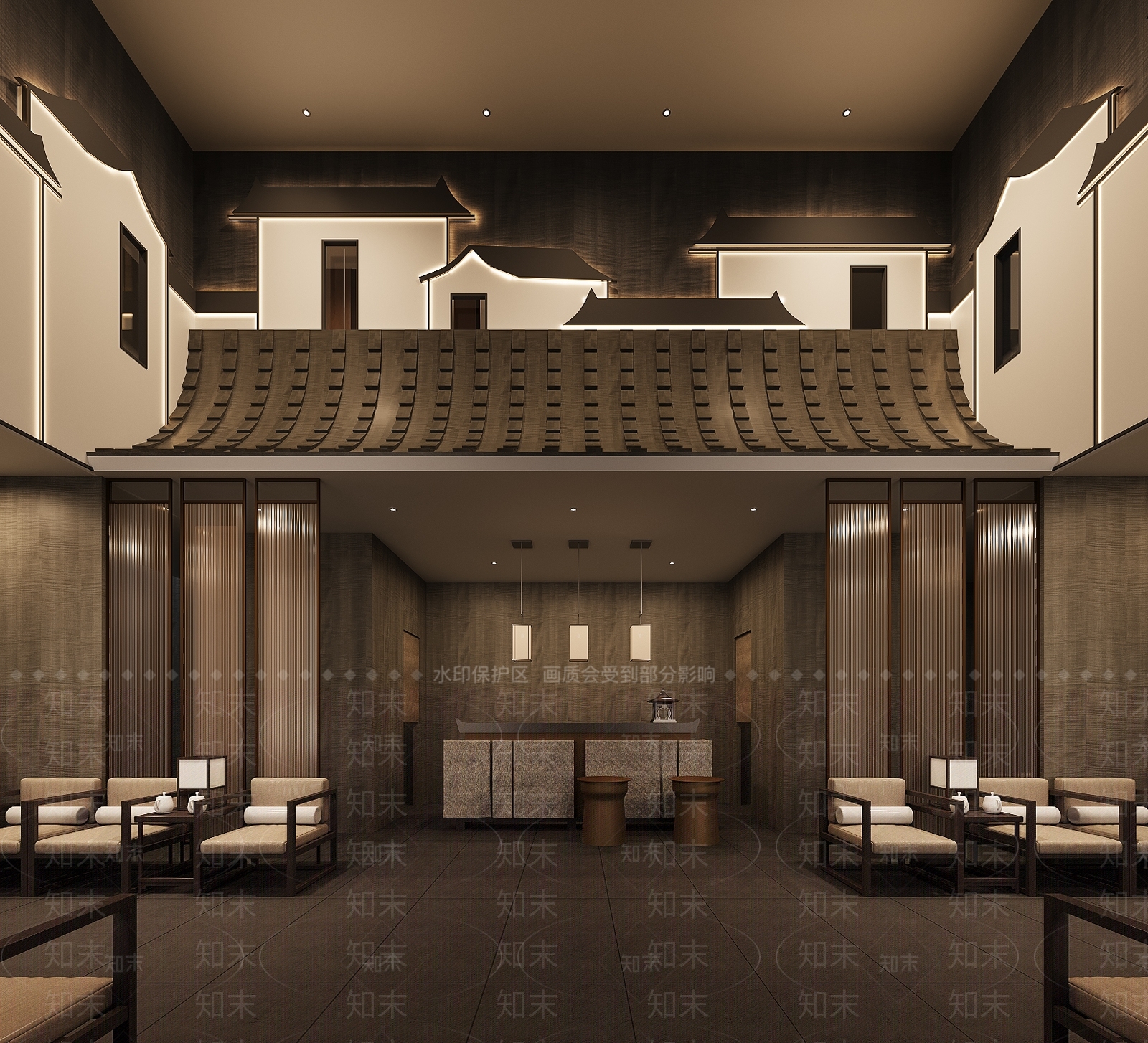 新中式侘寂足浴店3D模型下载【ID:1202488623】