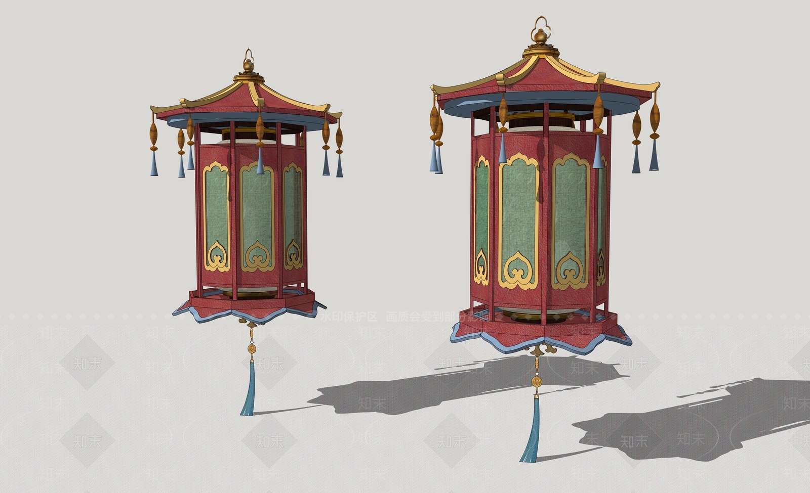 中式新中式吊灯SU模型下载【ID:1202491067】