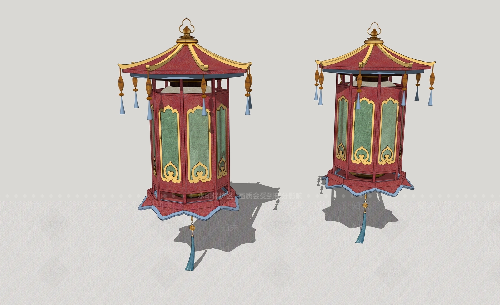 中式新中式吊灯SU模型下载【ID:1202491067】