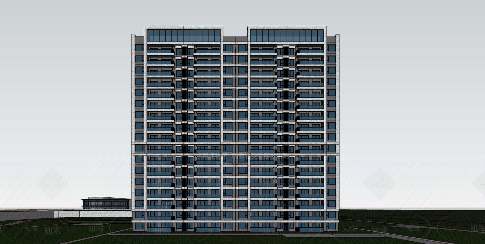 现代高层住宅SU模型下载【ID:1202491420】