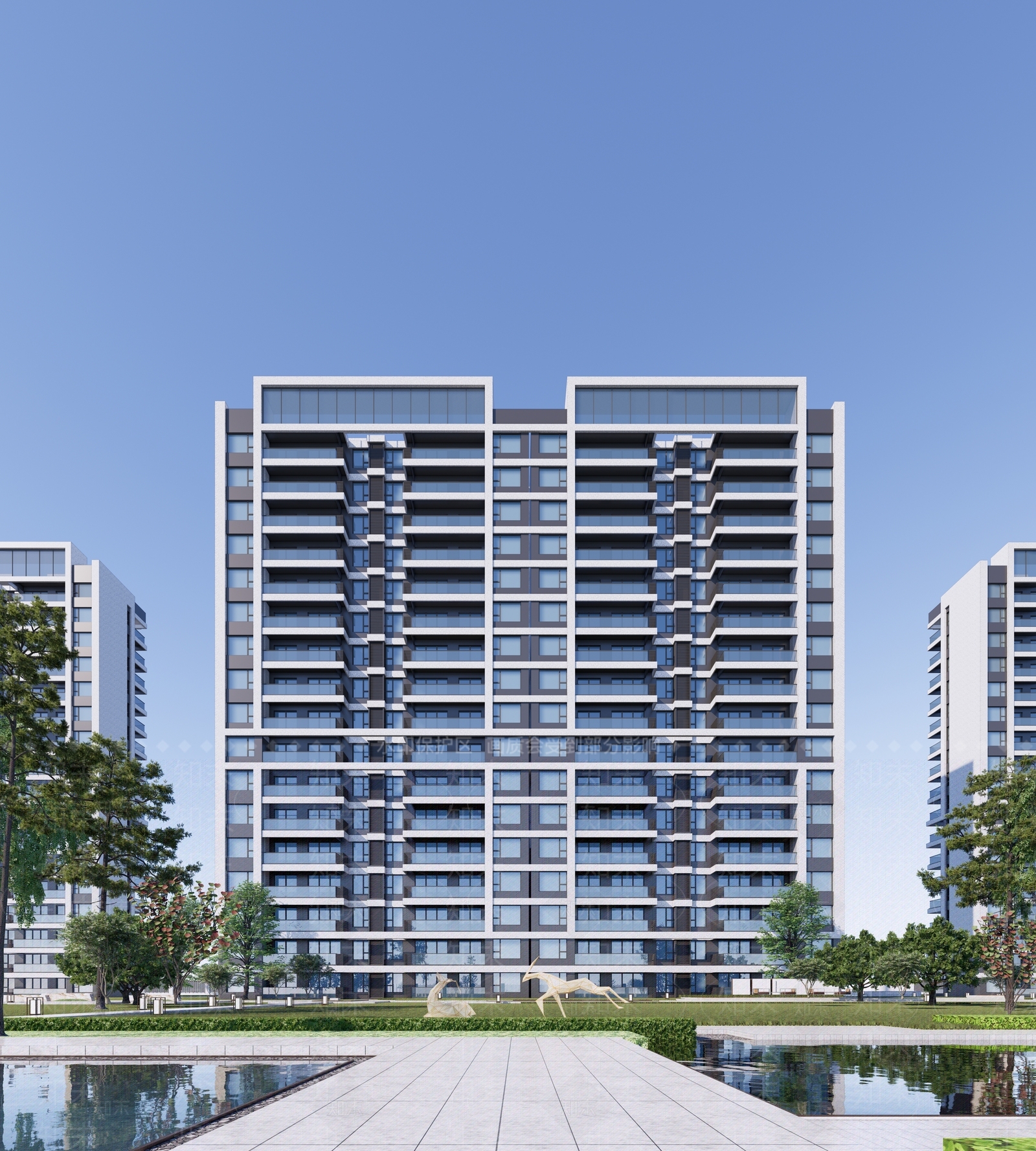 现代高层住宅SU模型下载【ID:1202491420】