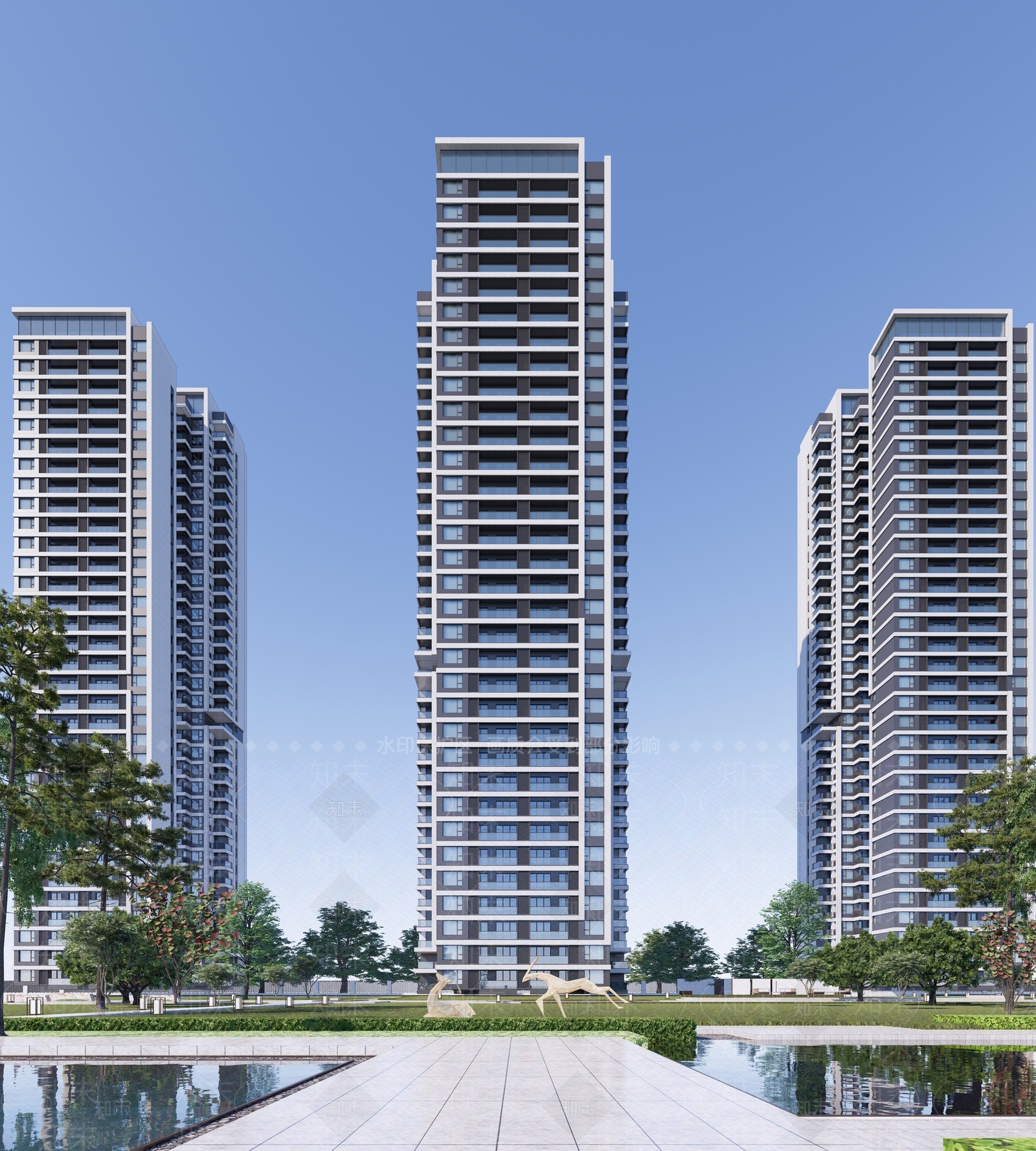 现代高层住宅SU模型下载【ID:1202491492】