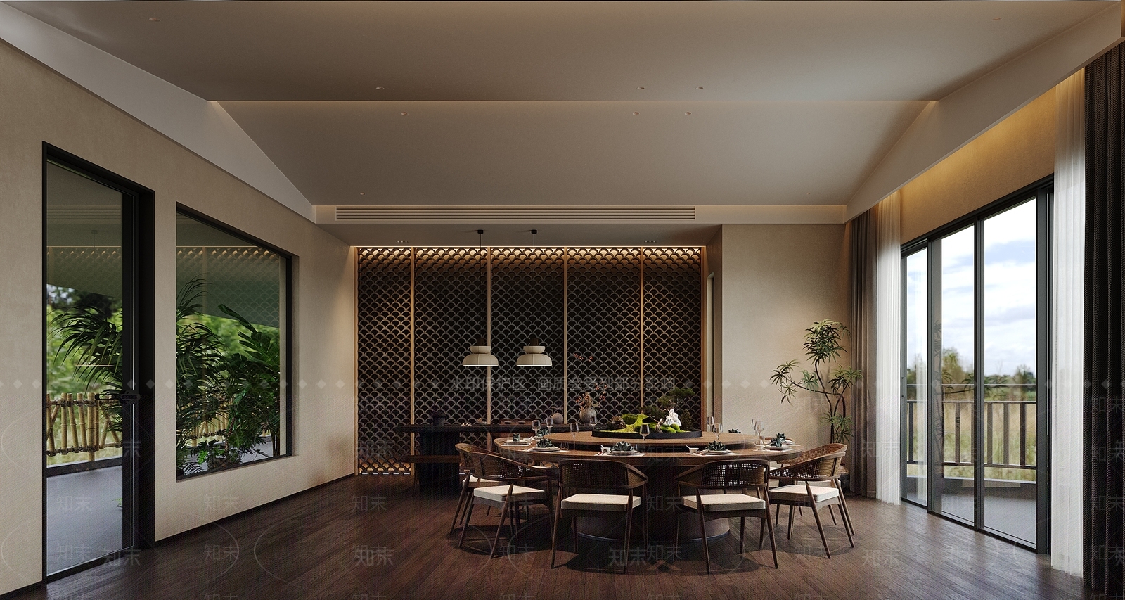 中式新中式包厢3D模型下载【ID:1202493634】