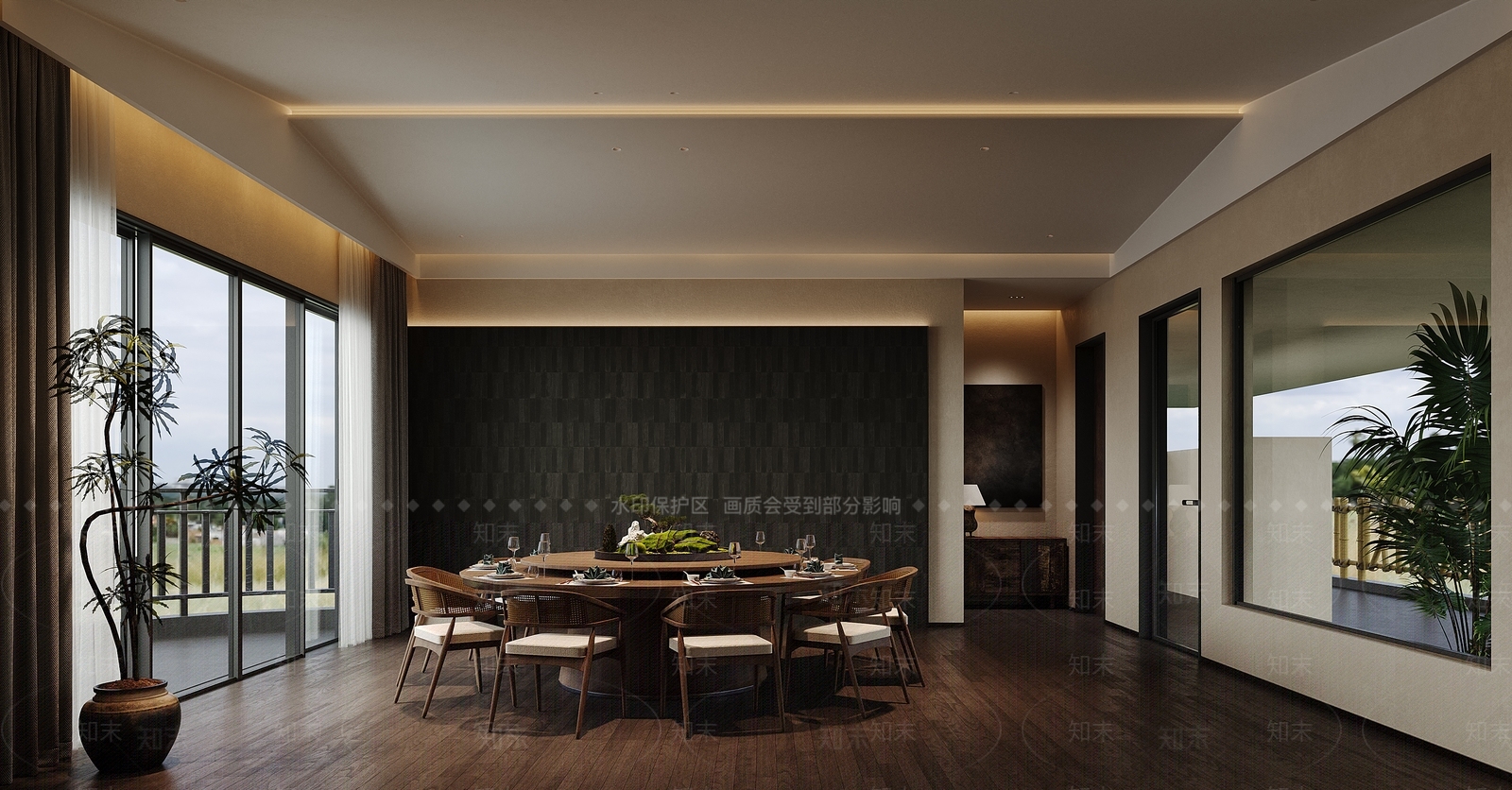 中式新中式包厢3D模型下载【ID:1202493634】