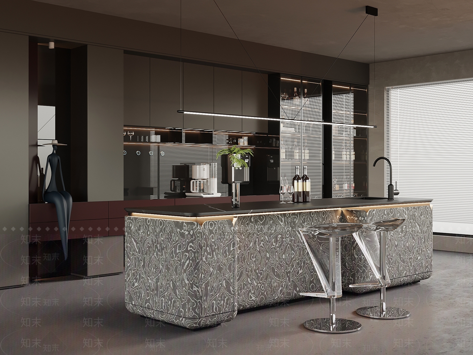 现代意式家居餐厅3D模型下载【ID:1202493824】