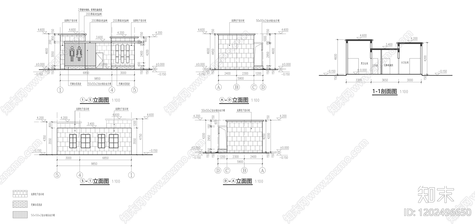 现代公厕cad施工图下载【ID:1202496650】