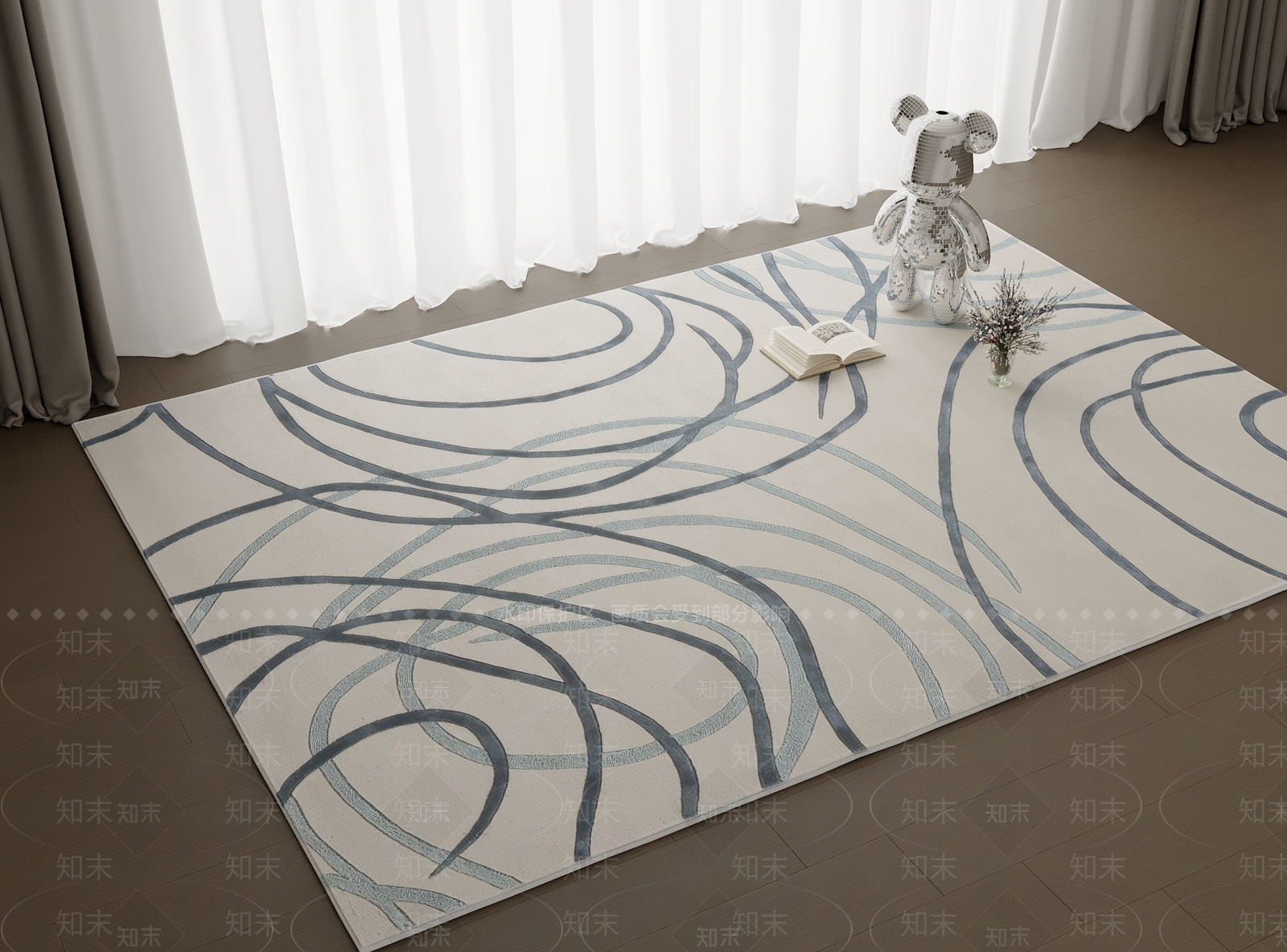 现代简约地毯3D模型下载【ID:1202497342】