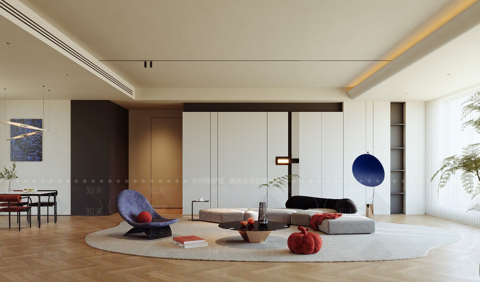 现代家居客厅SU模型精品下载_SketchUp模型_知末网