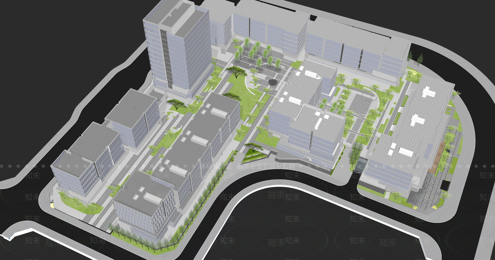 现代商业综合体景观SU模型下载【ID:1202498822】