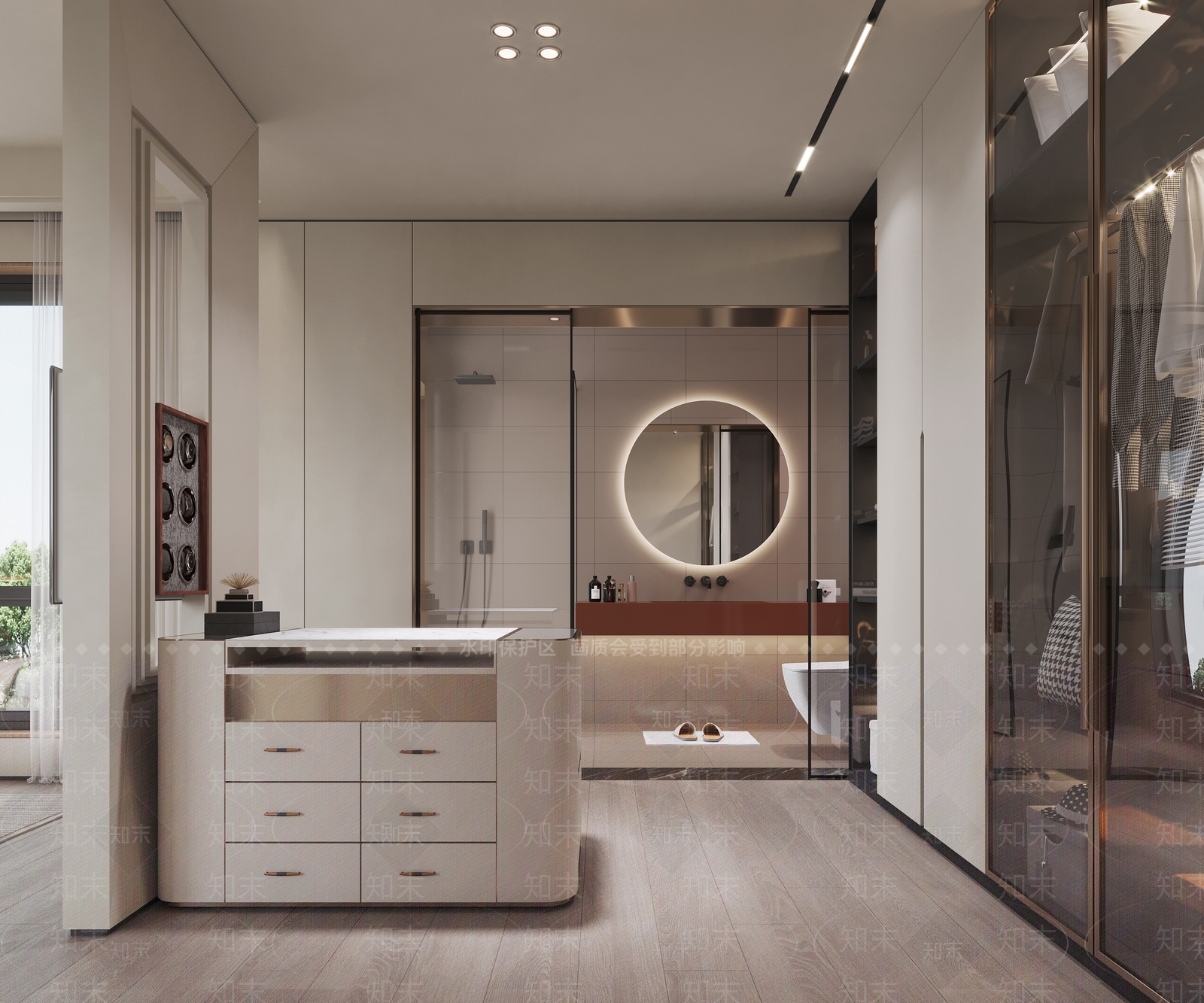 现代轻奢衣帽间3D模型下载【ID:1202499216】
