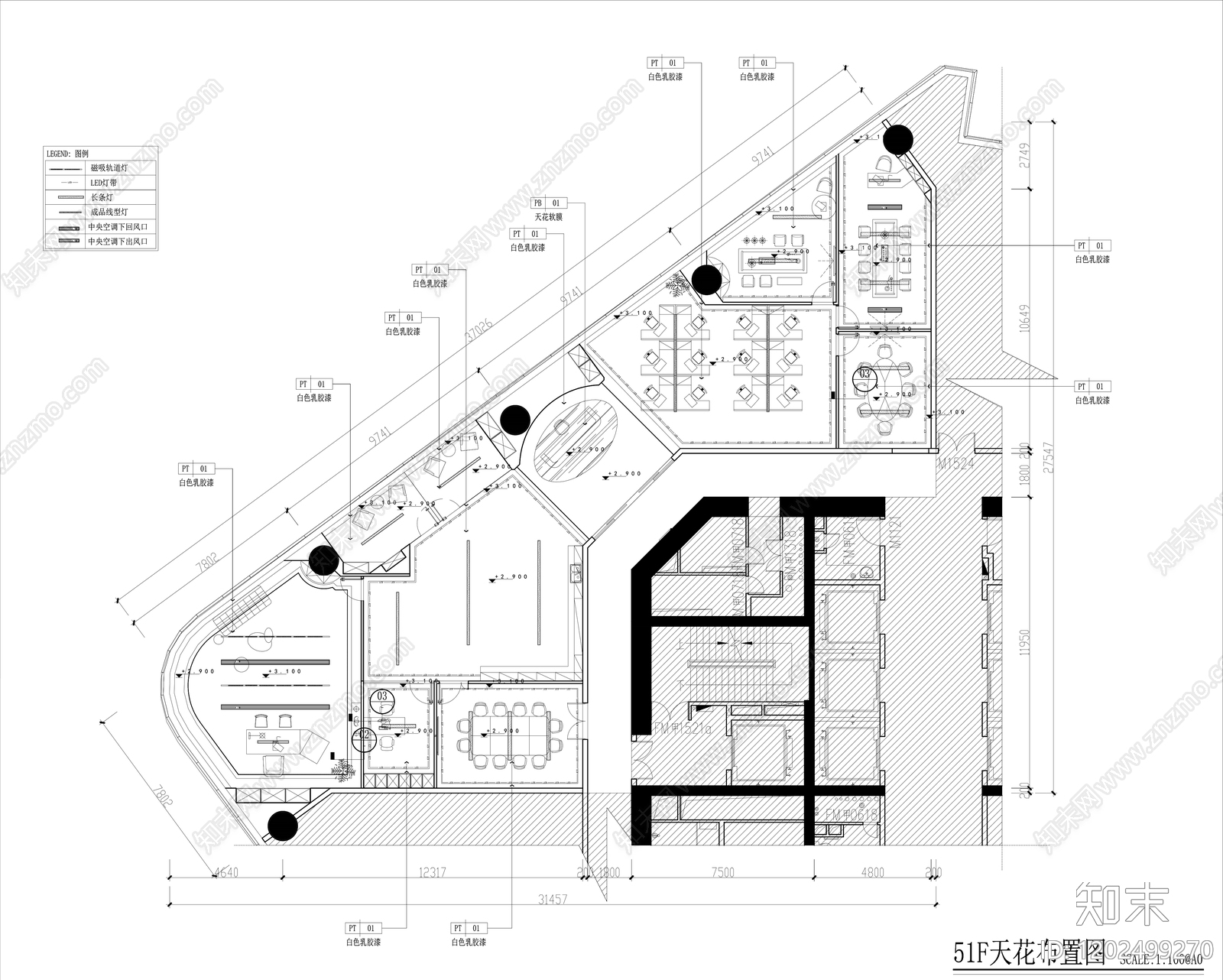 现代整体办公空间cad施工图下载【ID:1202499270】