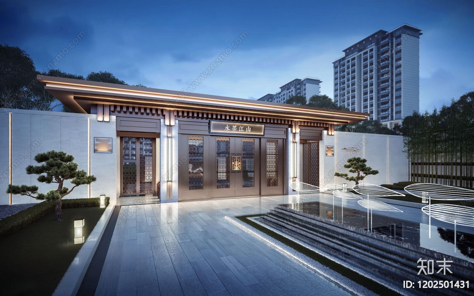 新中式中式门楼施工图下载【ID:1202501431】