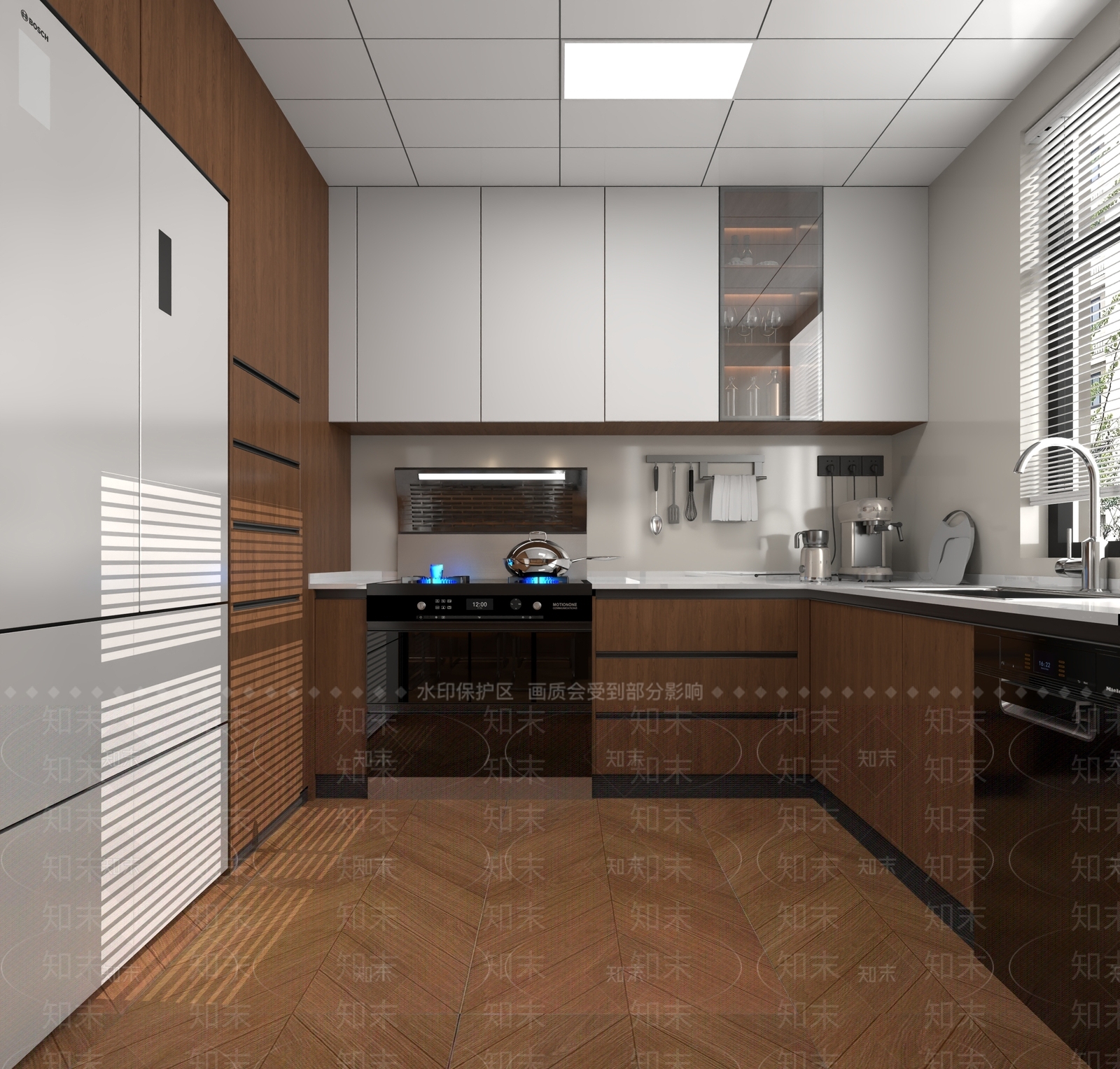现代封闭式厨房3D模型下载【ID:1202502396】