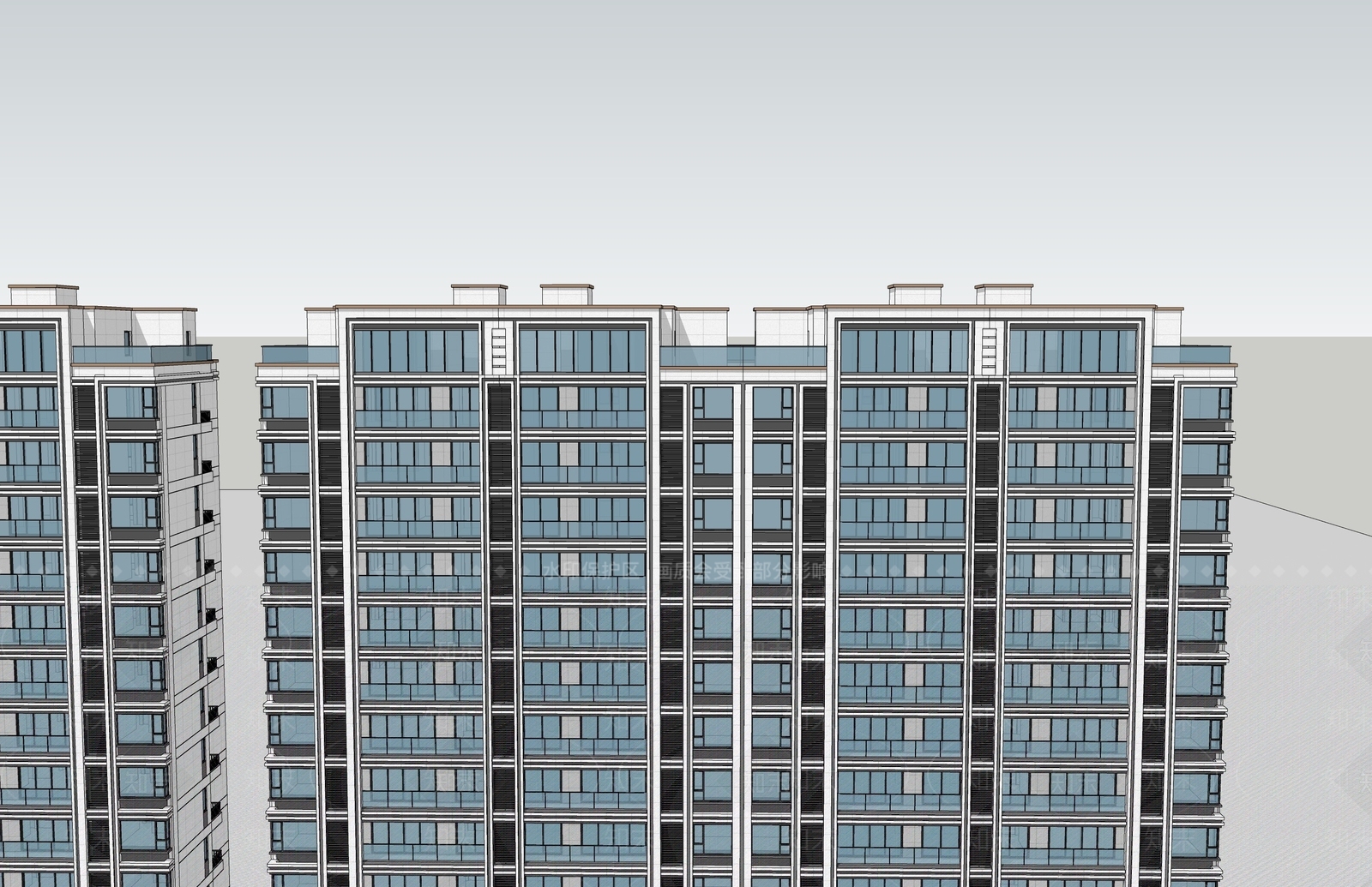 现代高层住宅SU模型下载【ID:1202503475】