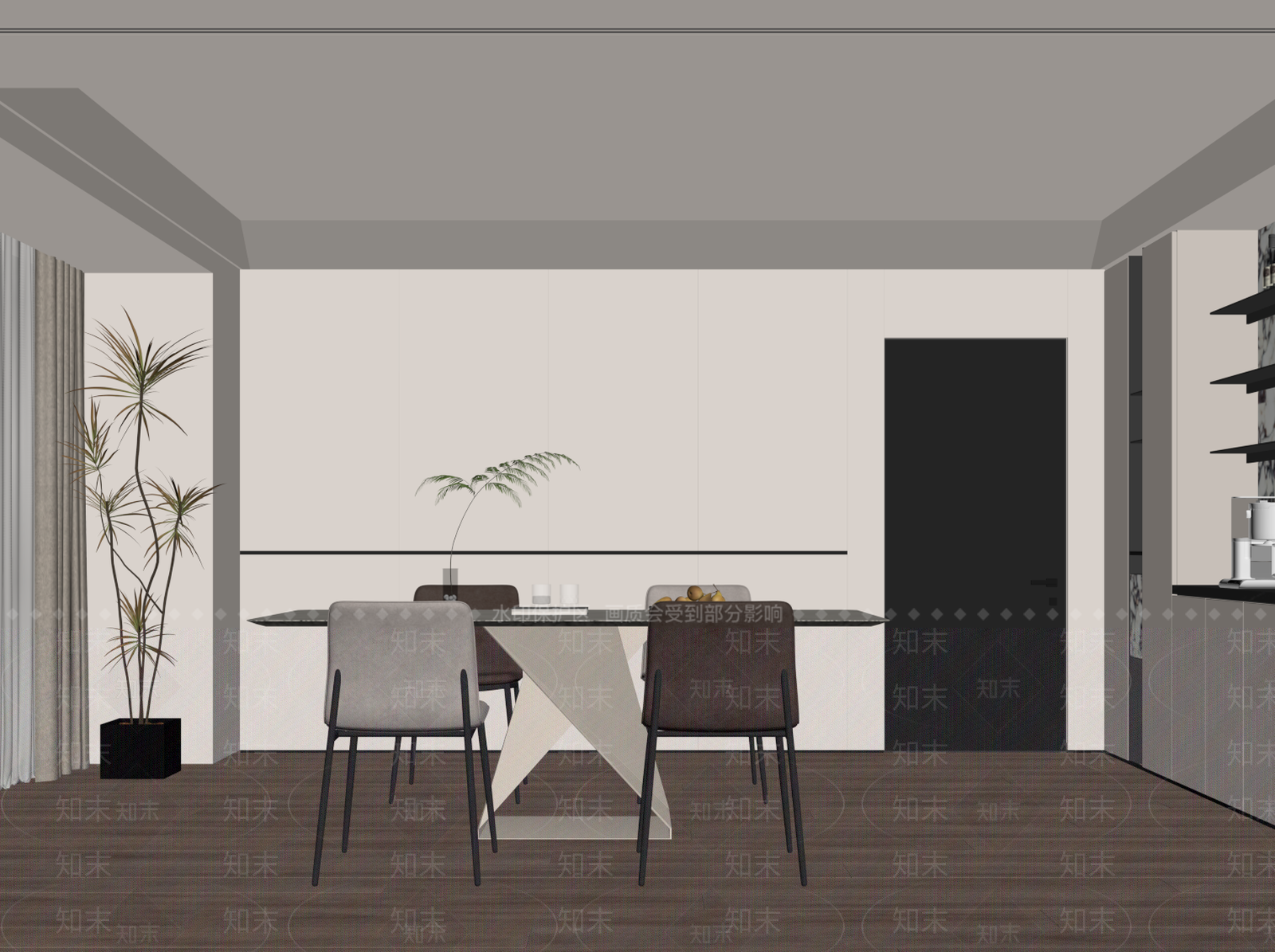 现代家居餐厅SU模型下载【ID:1202505624】