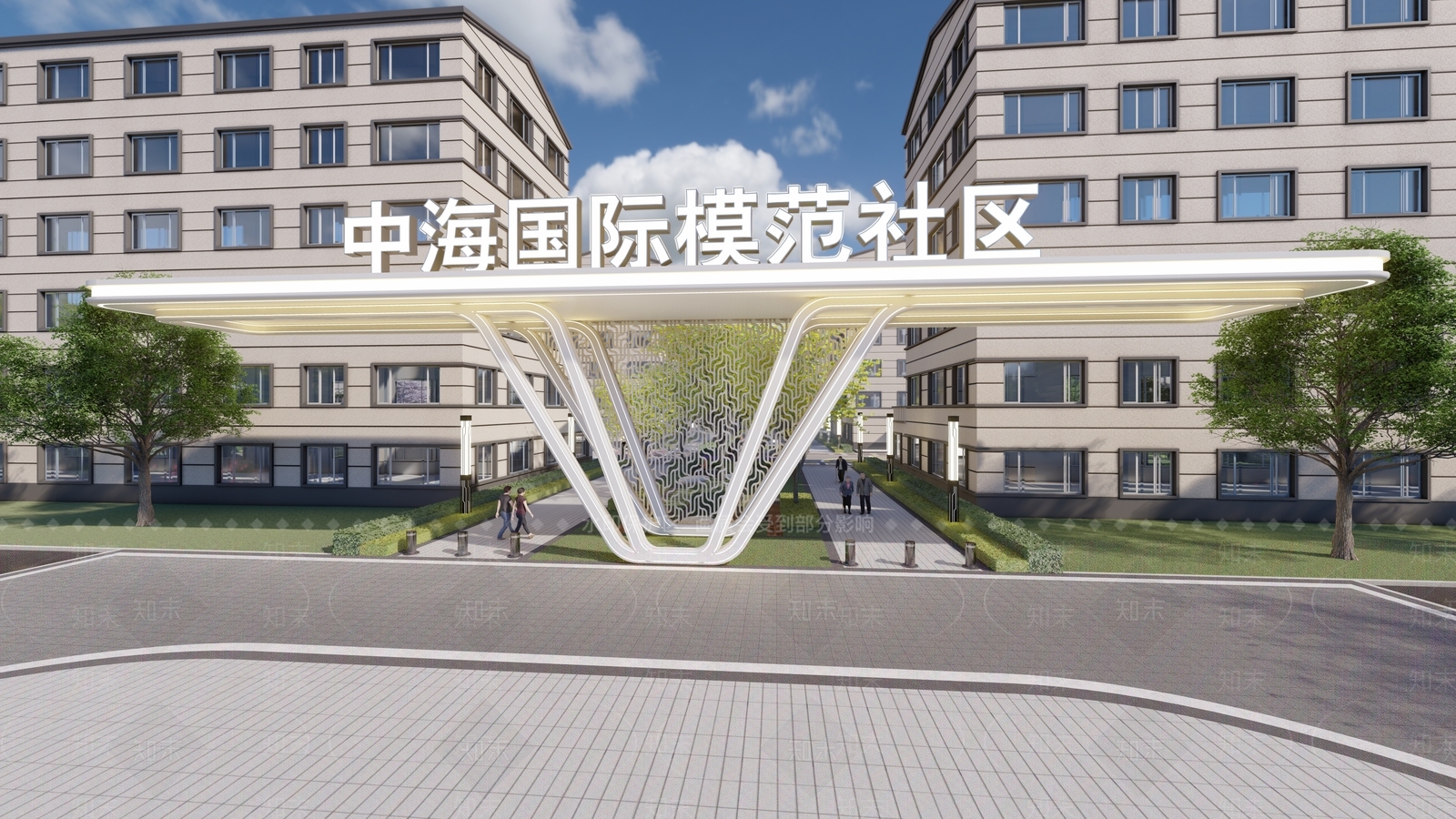 现代简约入口大门SU模型下载【ID:1202506177】