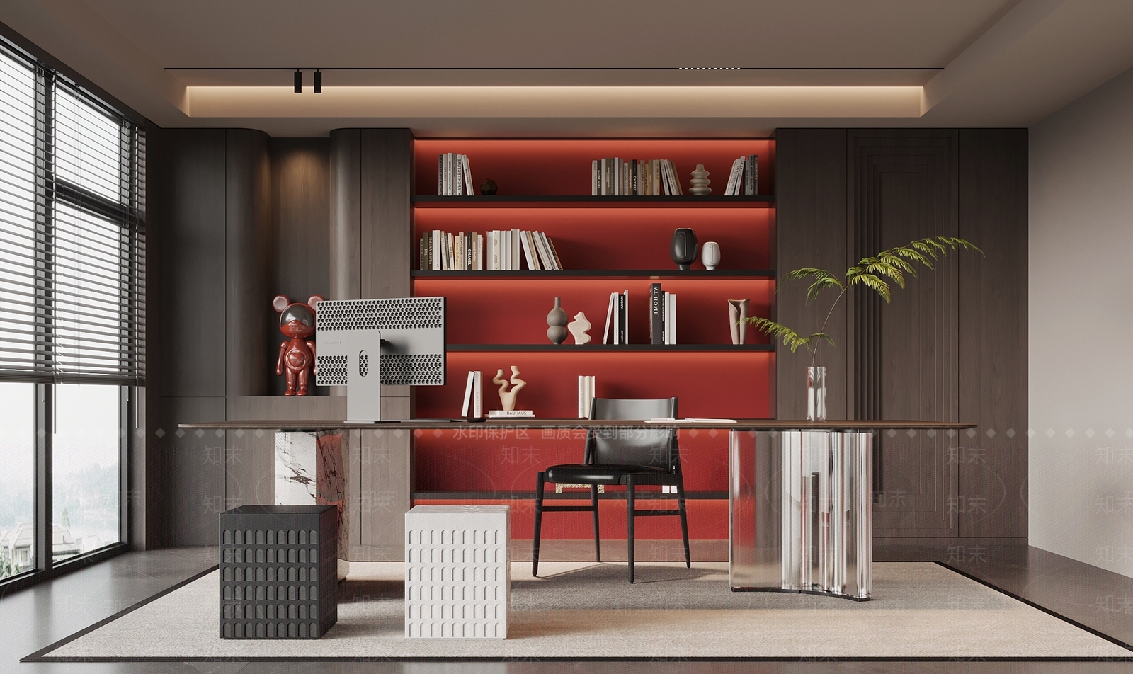 现代意式书房3D模型下载【ID:1202506504】
