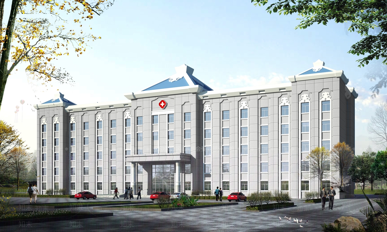 现代医院建筑SU模型下载【ID:1202506978】