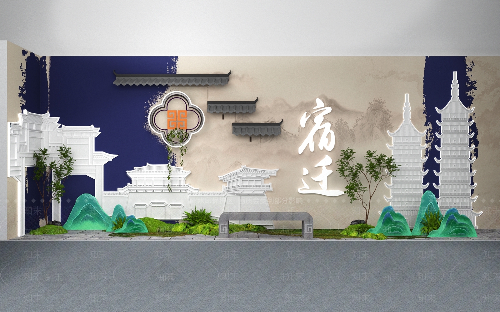 新中式中式橱窗SU模型下载【ID:1202612648】