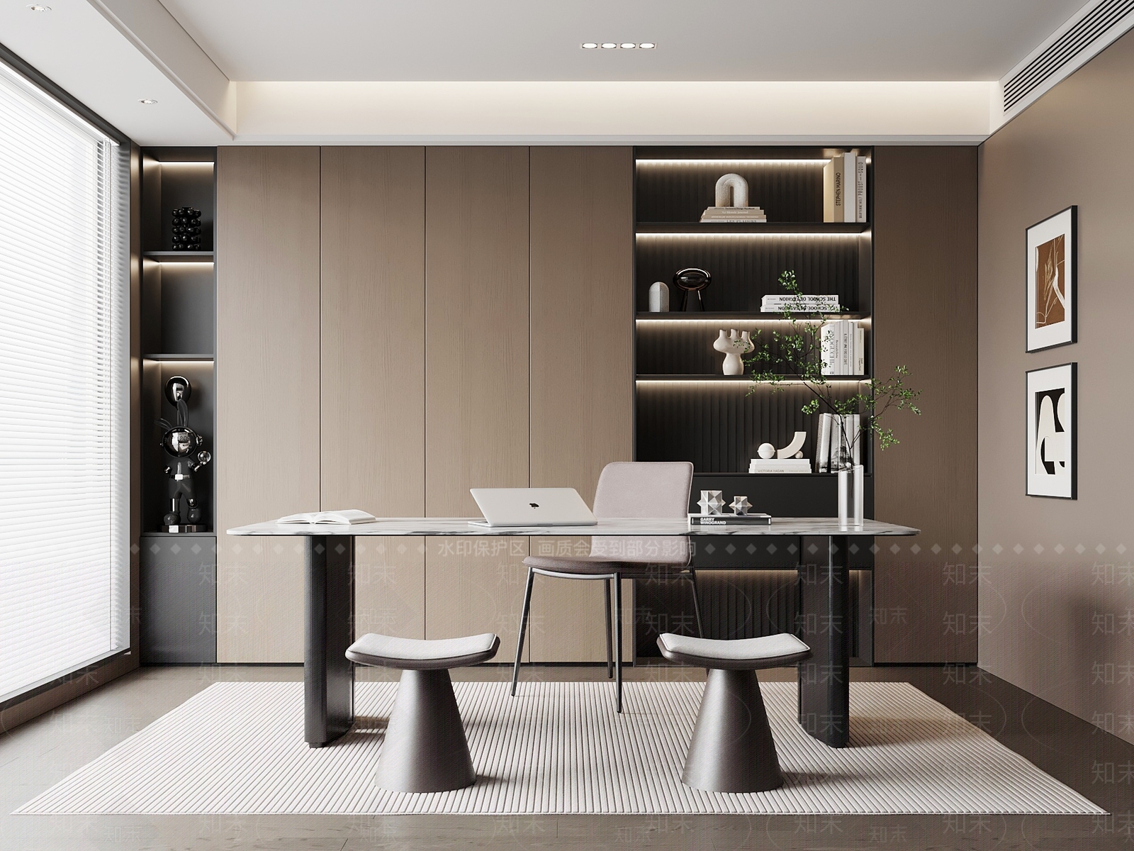 现代意式书房3D模型下载【ID:1202646317】