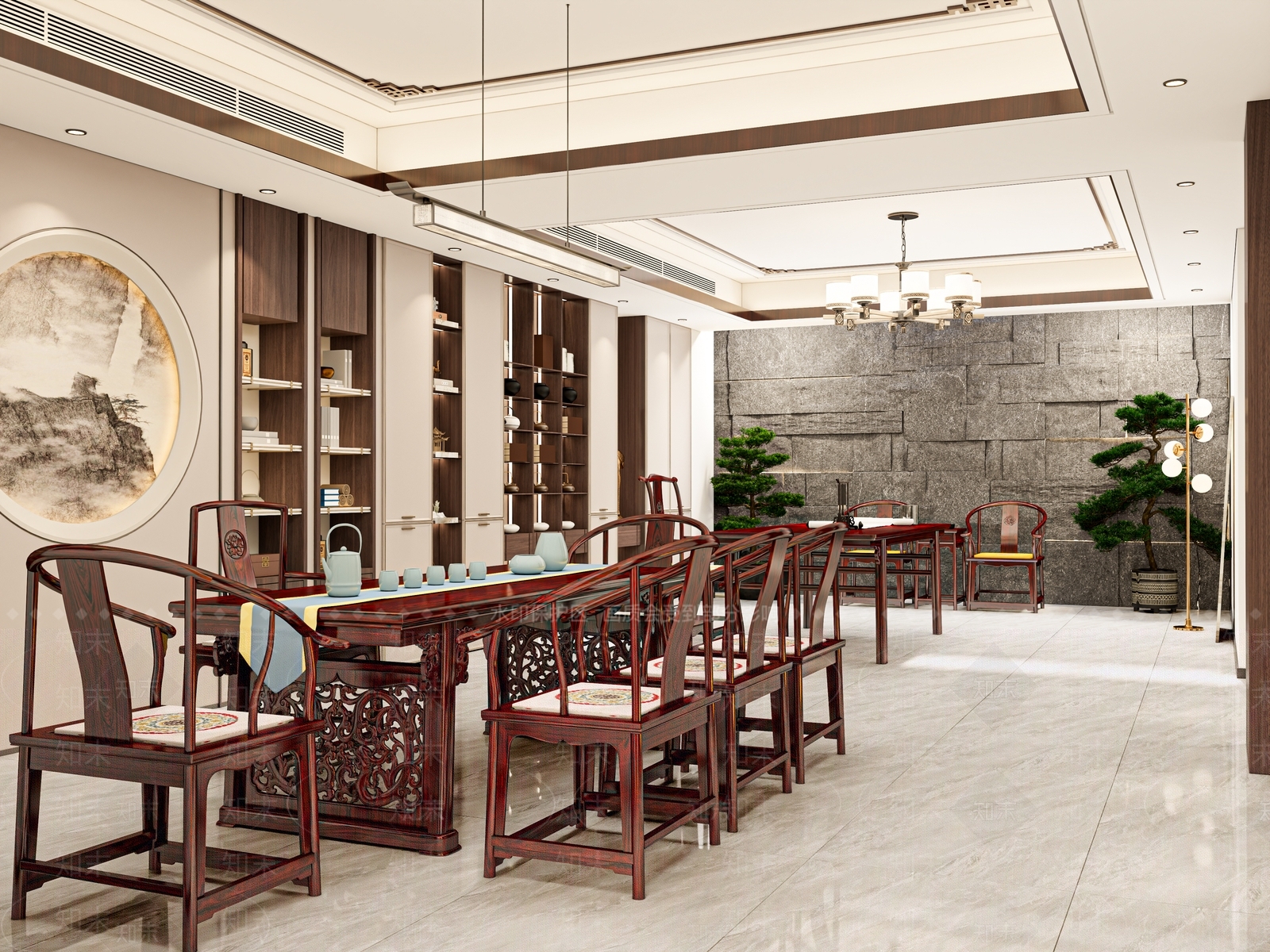 新中式书房3D模型下载【ID:1222055888】
