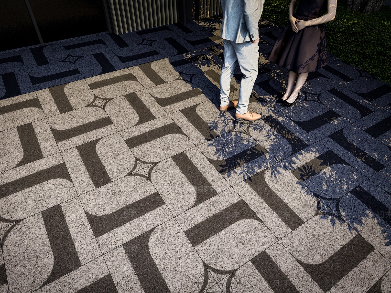 现代新中式人行道路SU模型下载【ID:1202510593】