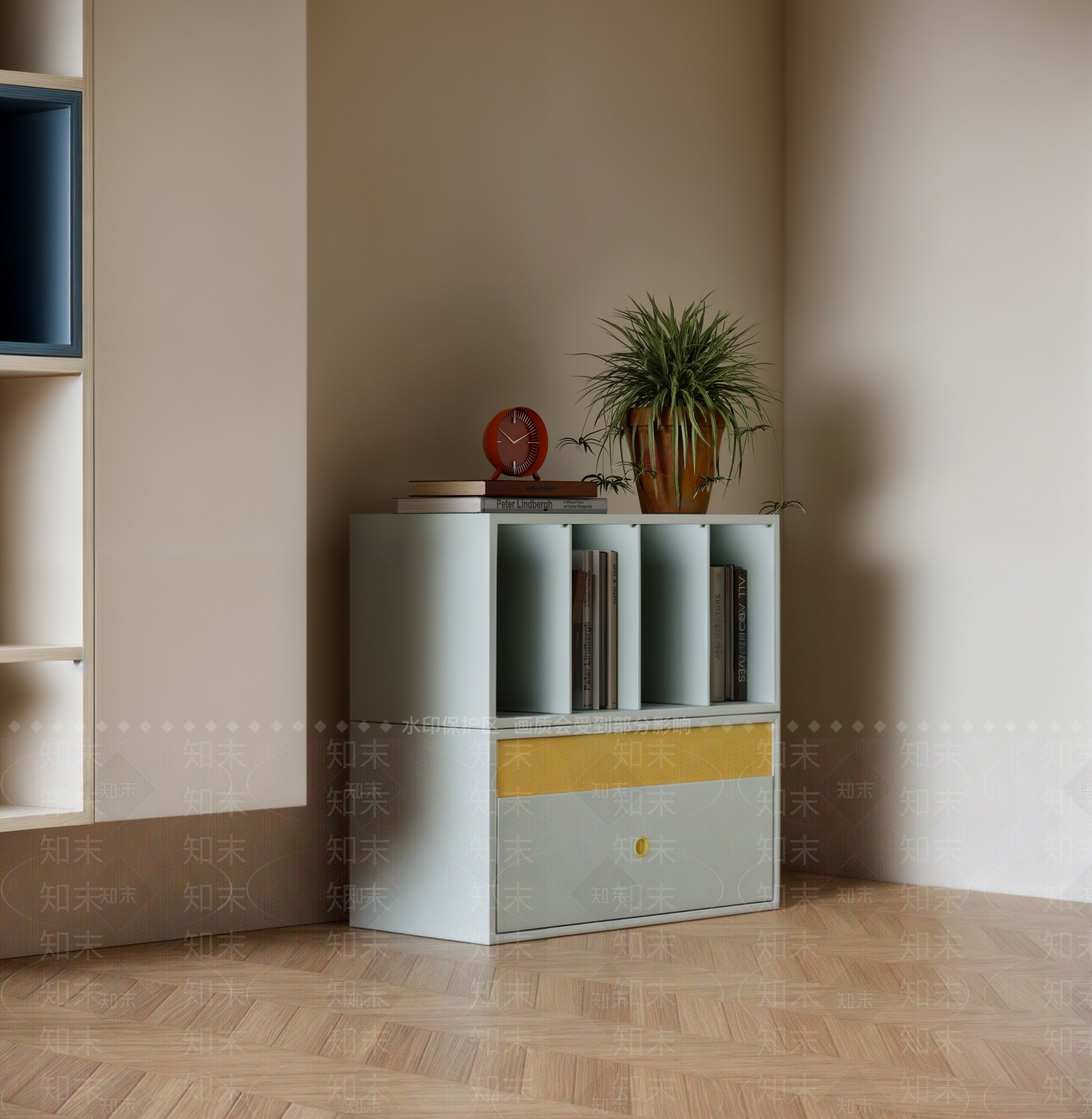 中古侘寂书柜SU模型下载【ID:1202510108】