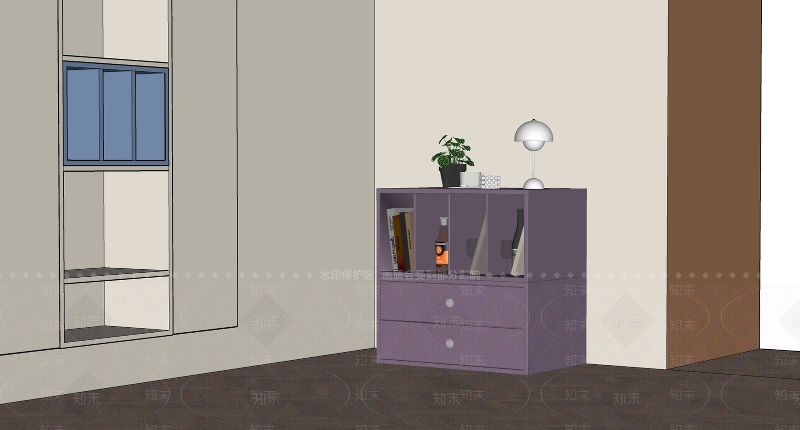 中古侘寂储物柜SU模型下载【ID:1202510756】