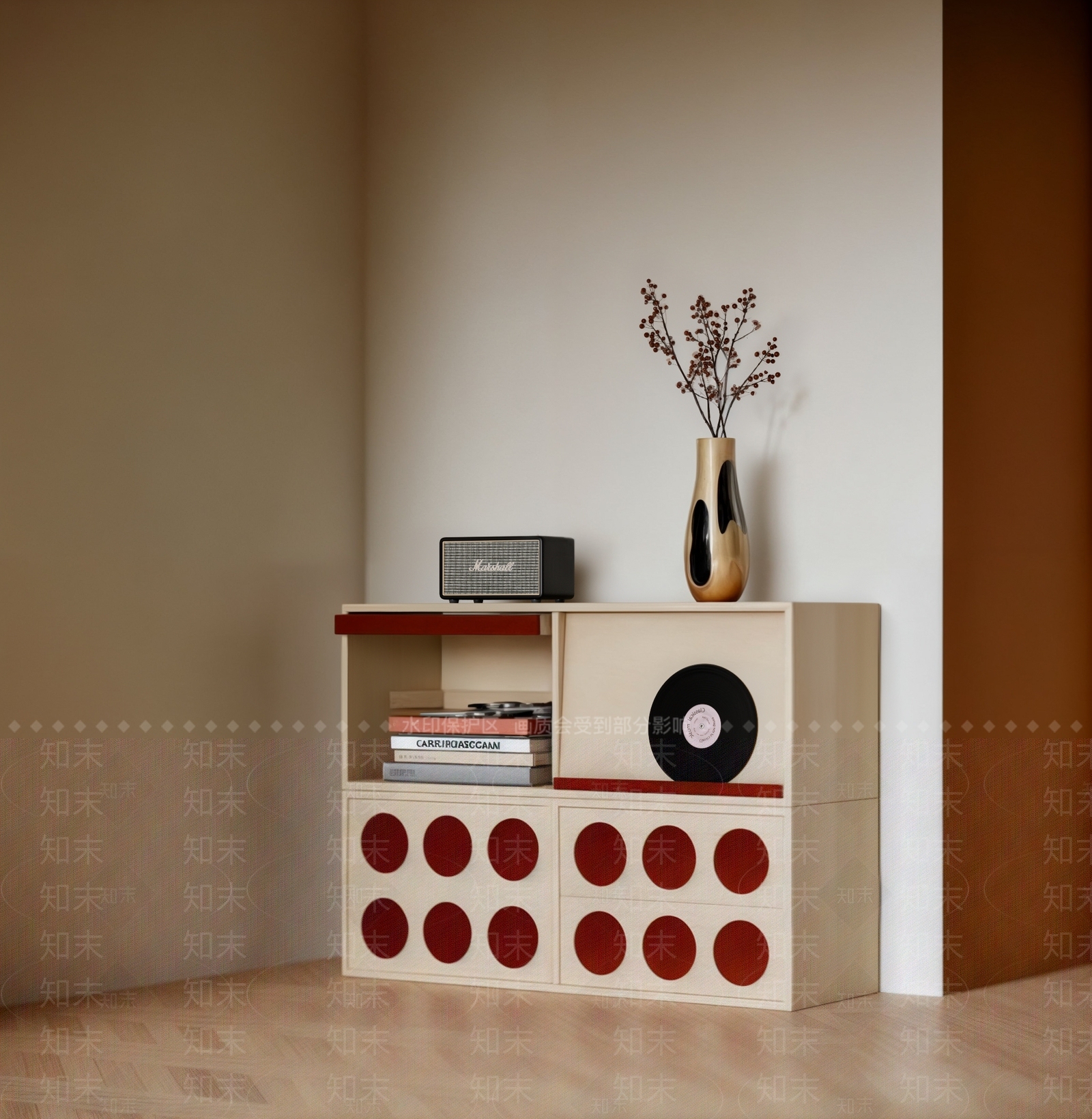 中古奶油储物柜SU模型下载【ID:1202511490】