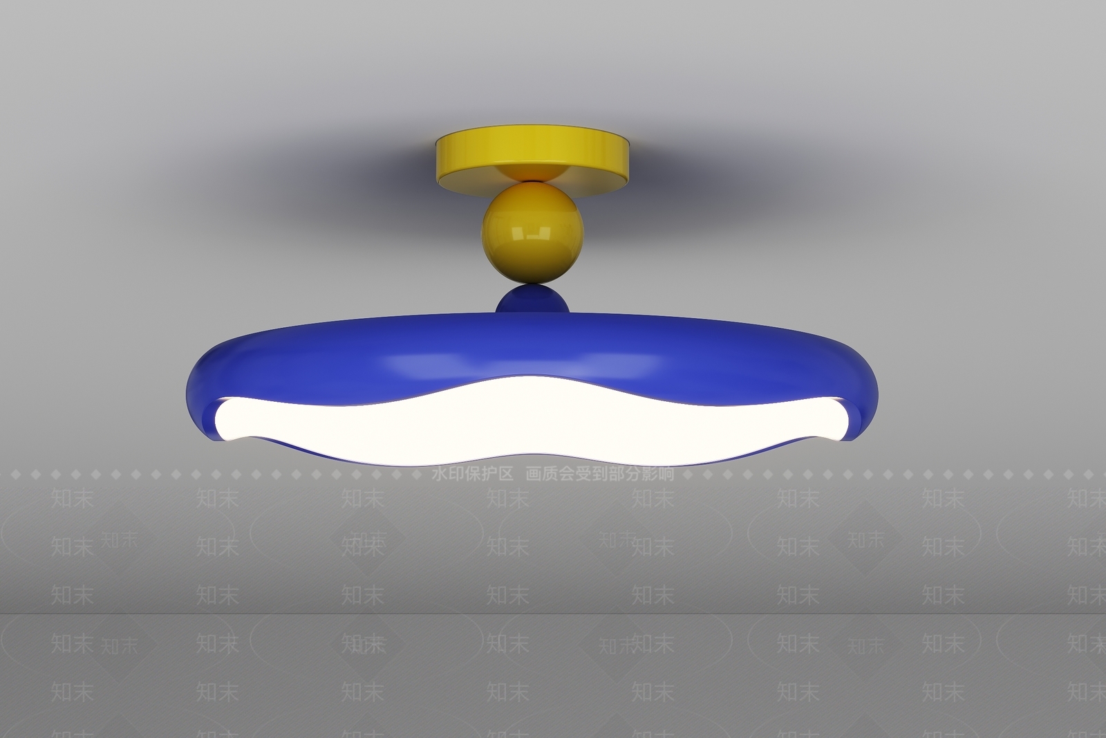 现代奶油吸顶灯3D模型下载【ID:1202589366】