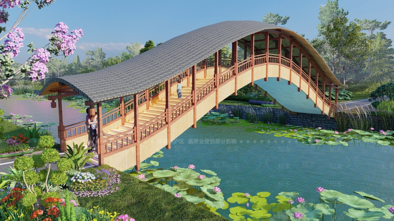 新中式中式景观桥SU模型下载【ID:1202513791】