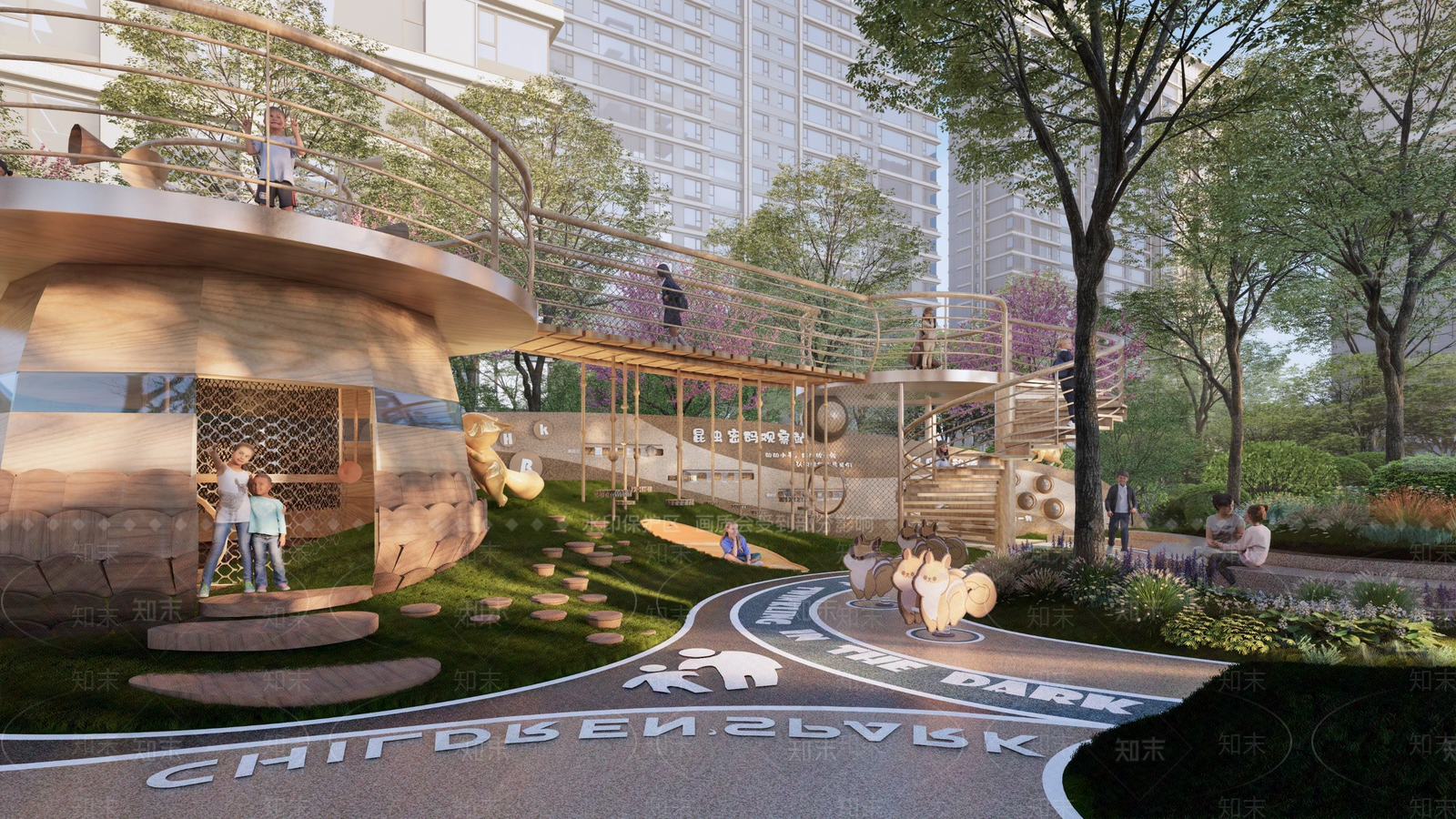 现代住宅区景观SU模型下载【ID:1202513866】