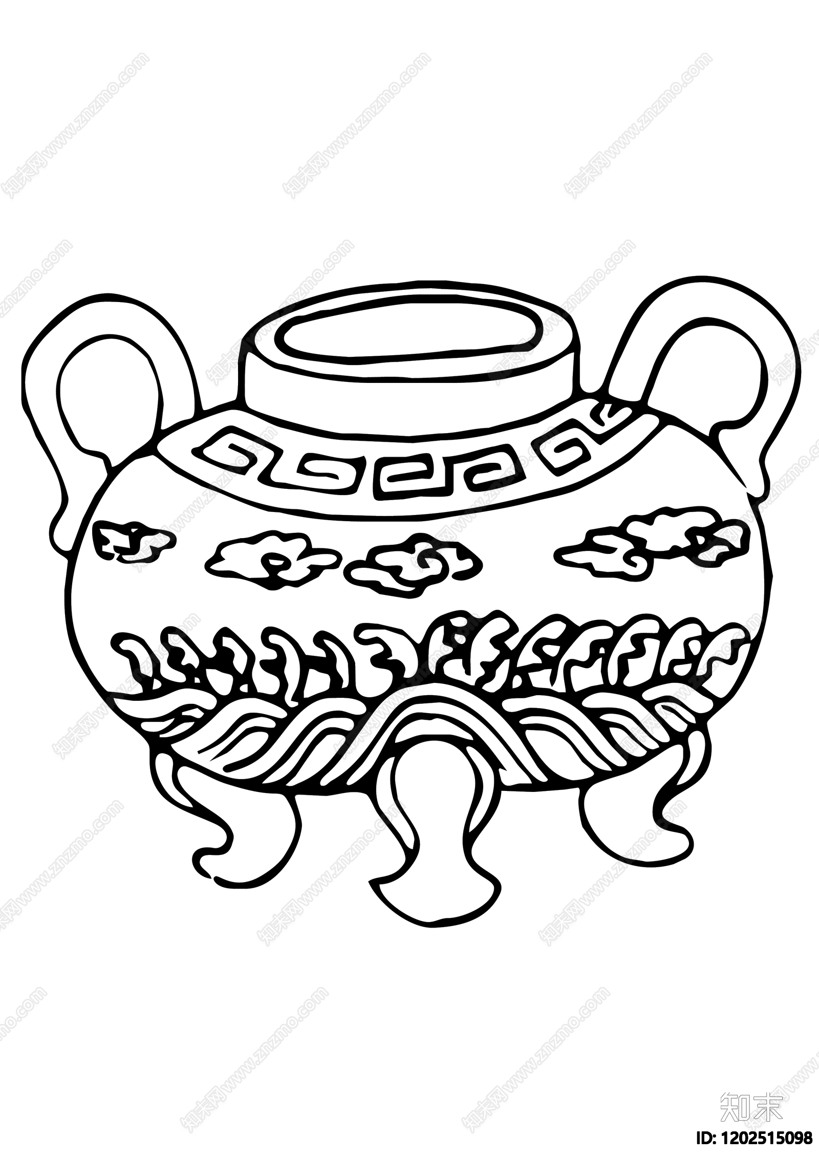 中式剪影图库施工图下载【ID:1202515098】