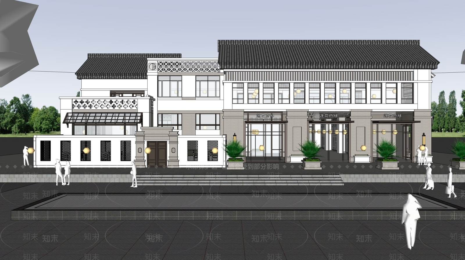 新中式中式会所SU模型下载【ID:1202515427】