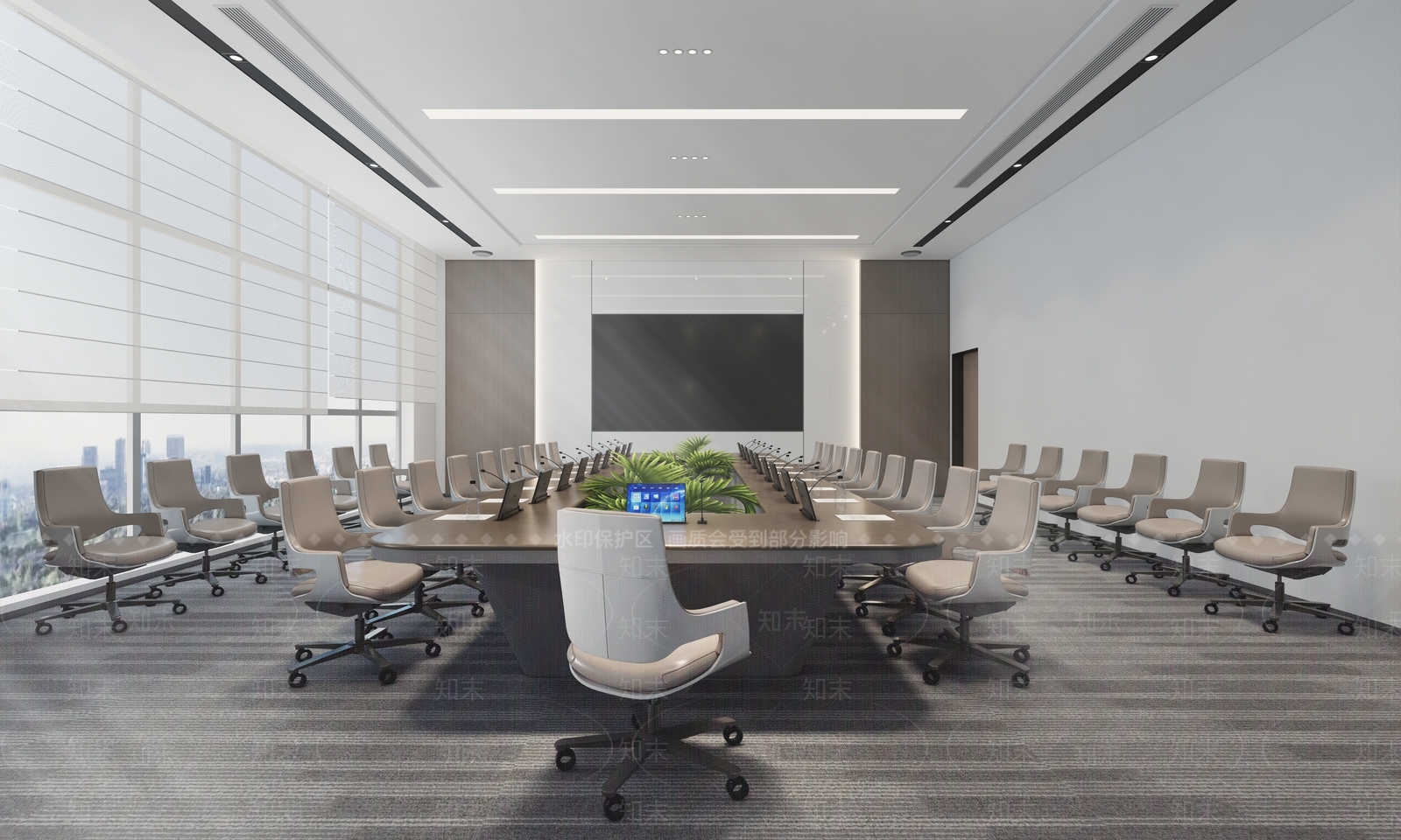 现代极简会议室SU模型下载【ID:1202517483】