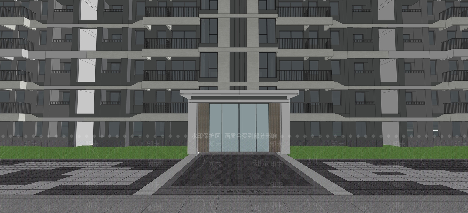 现代简约多层住宅SU模型下载【ID:1202725739】