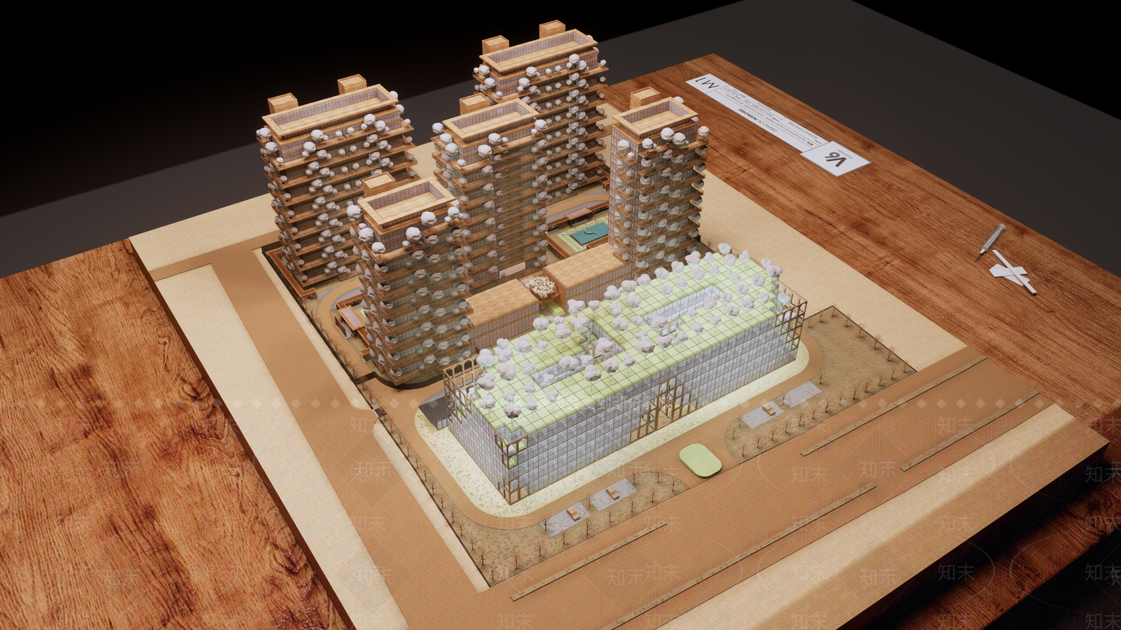 新中式小高层住宅楼SU模型下载【ID:1202521443】