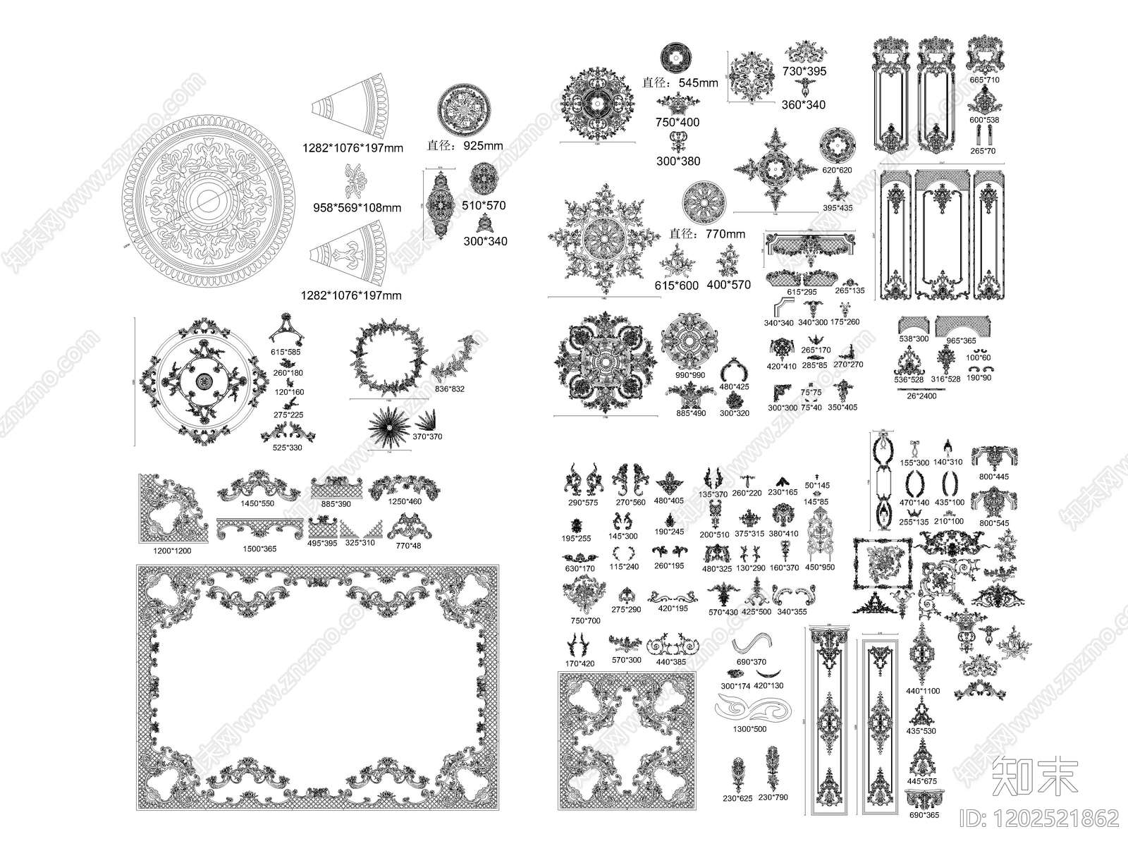 雕花施工图下载【ID:1202521862】