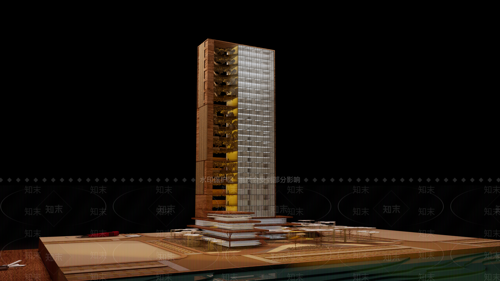 现代高层住宅SU模型下载【ID:1202521821】