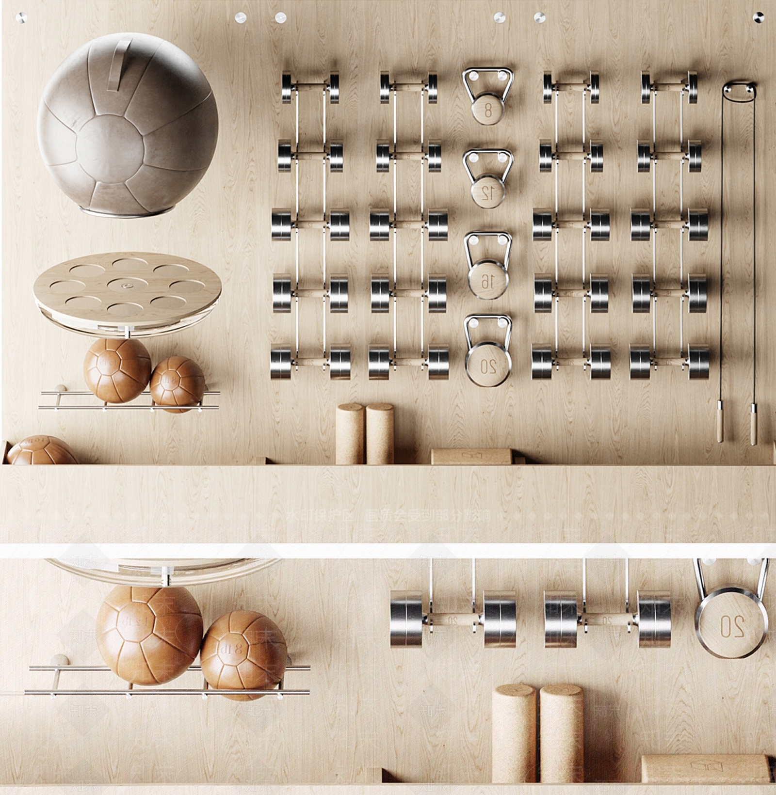 现代奶油健身器材SU模型下载【ID:1203312424】