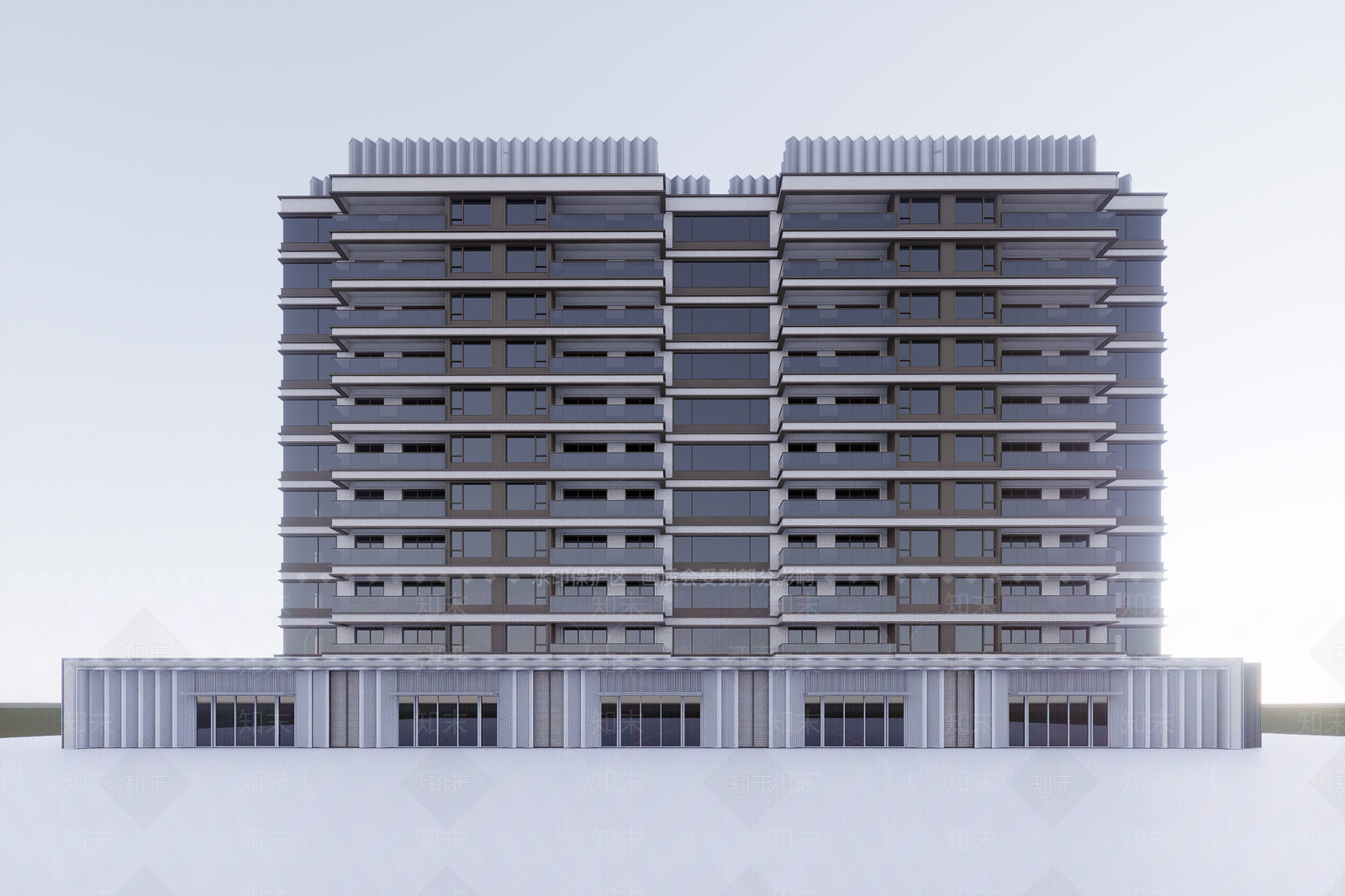现代高层住宅SU模型下载【ID:1202524650】