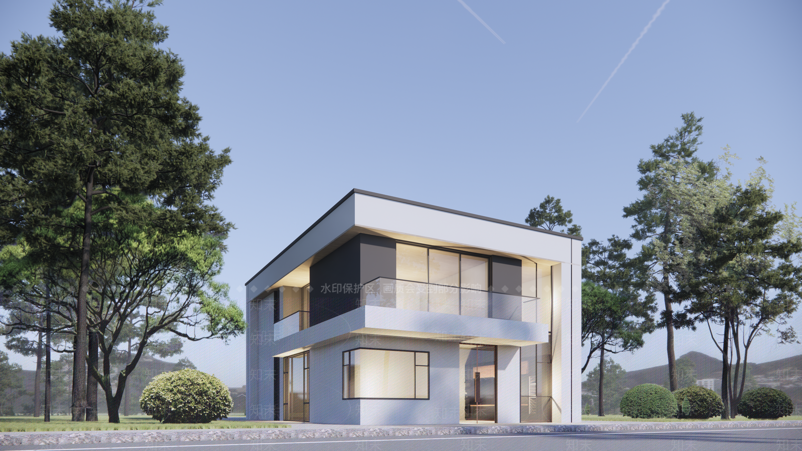 现代民宿建筑SU模型下载【ID:1202525258】