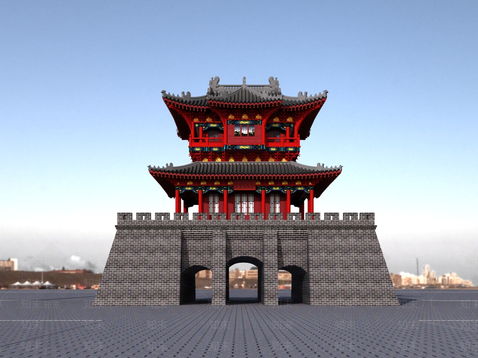 中式古建3D模型下载【ID:1202531166】