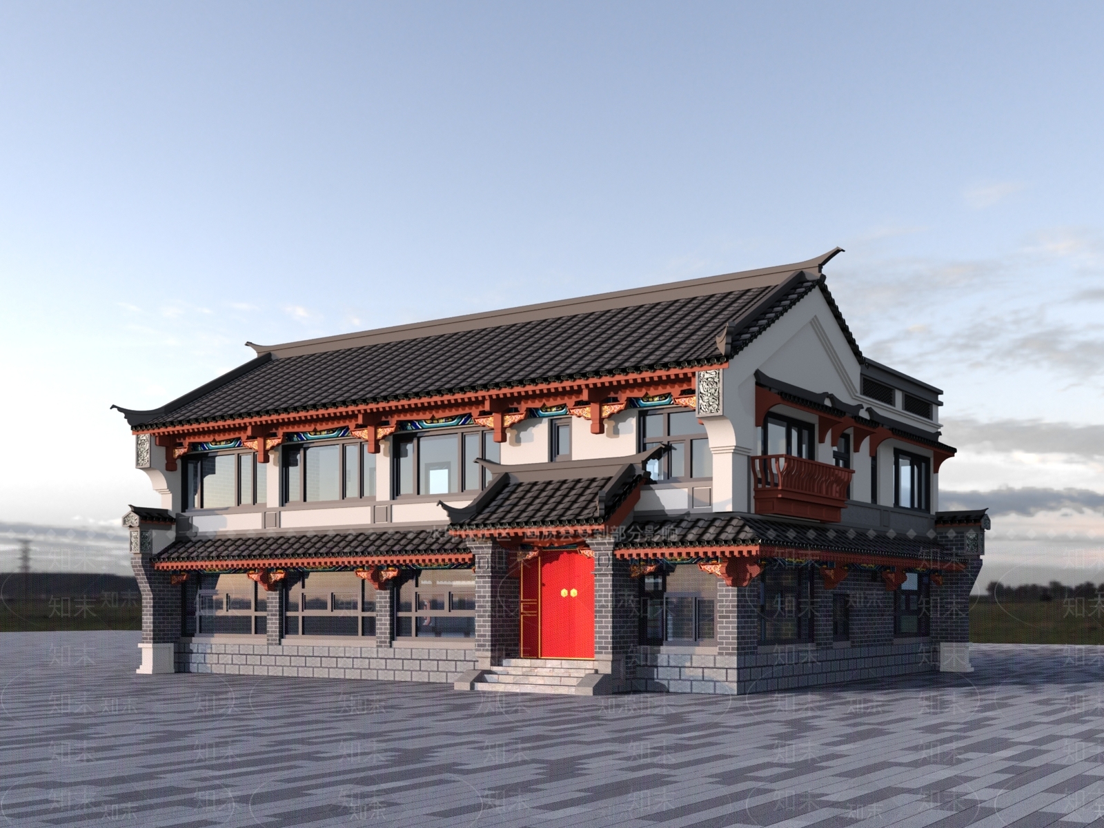 中式古建3D模型下载【ID:1202531450】