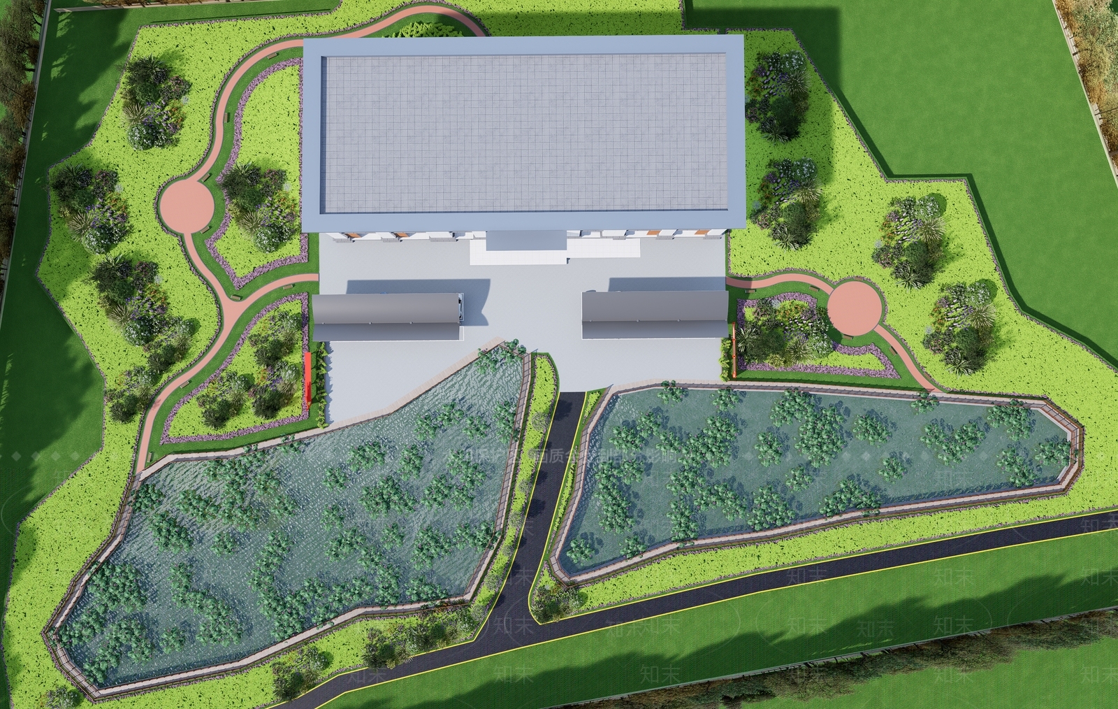 现代新中式小公建SU模型下载【ID:1202531530】