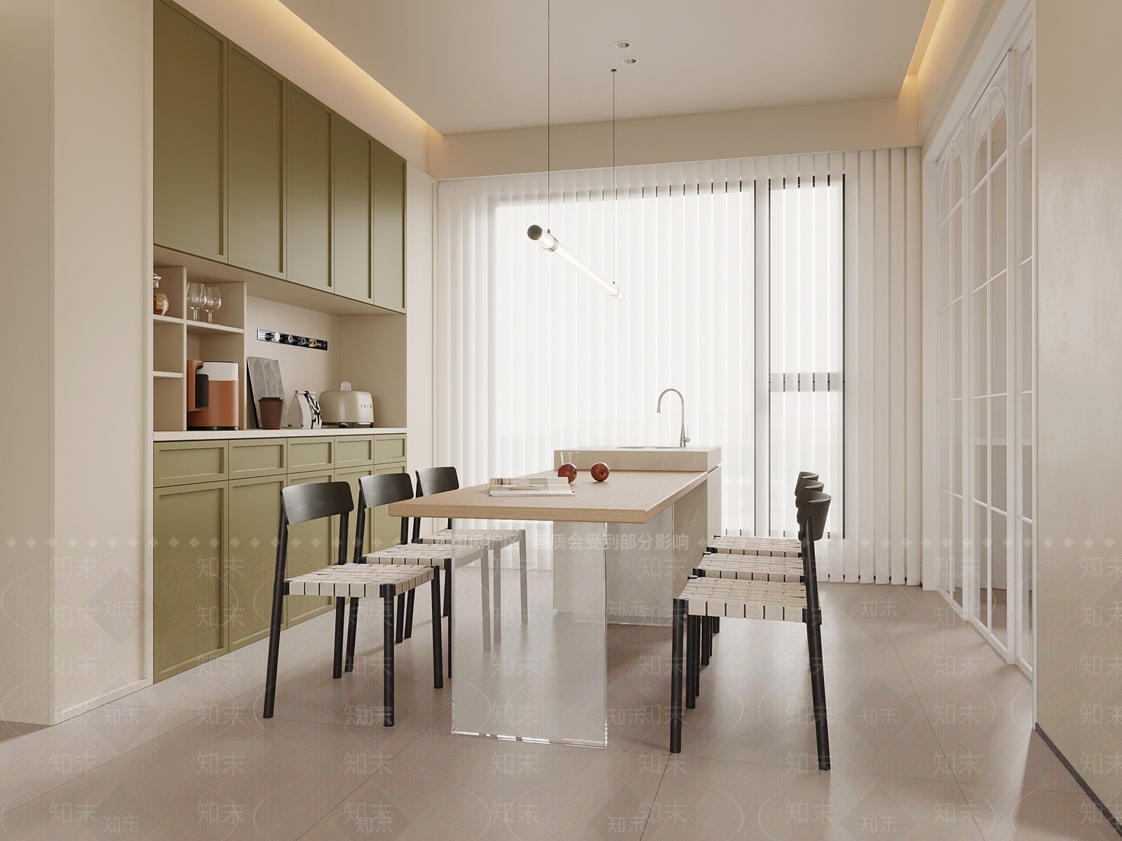法式奶油家居餐厅3D模型下载【ID:1202534011】